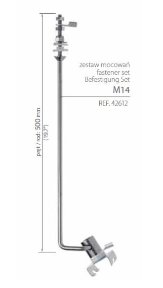 Zestawy mocowań (do płyt z drewna, MDF, do blachy, szkła) - M14 - 42612 42612