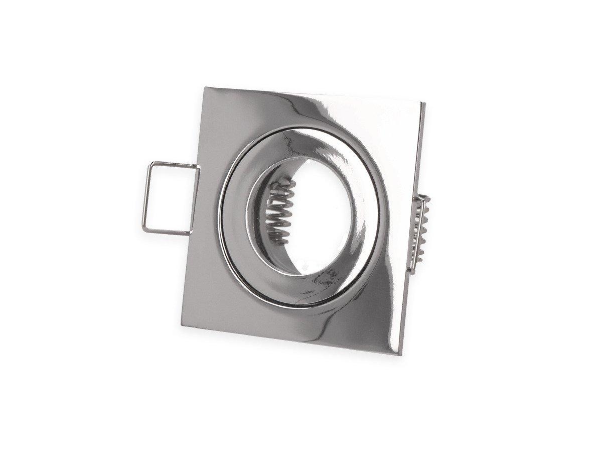 Oprawka halogenowa sufitowa wodoodporna IP44 - MR11 , kwadrat, stała  - chrom