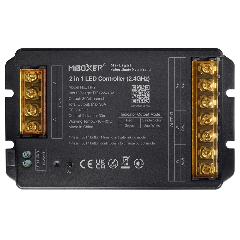 HR2 – Kontroler LED 2 w 1 (2,4 GHz) Maks. 30 A