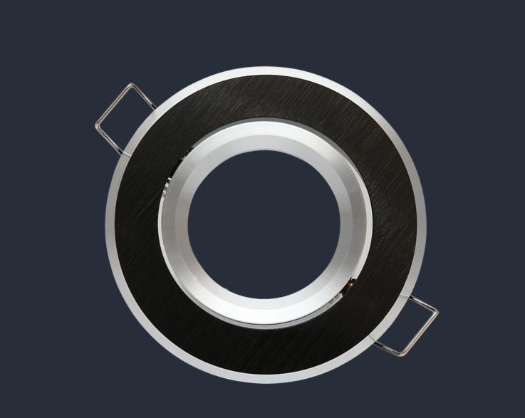 Oprawa halogenowa sufitowa okrągła ruchoma, aluminium - czarna szczotkowana