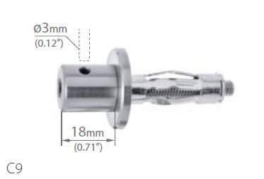 Zamocowanie z możliwością montażu i demontażu wysięgnika w układzie poprzecznym. Z estetycznym maskowaniem miejsca posadowienia.