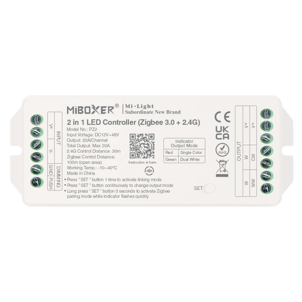 PZ2 – Kontroler LED 2 w 1 (Zigbee 3.0 + 2.4G) Wyjście Maks. 20A