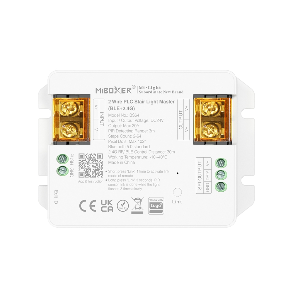 MiBoxer BS64 – Sterownik oświetlenia schodowego 2-żyłowy PLC