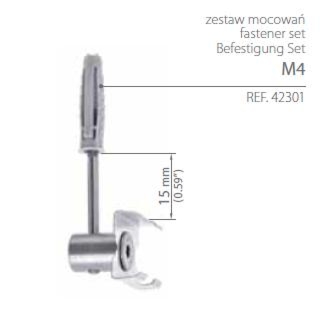 Zestaw mocowań (do muru, kamienia, betonu) - M4 - 42301 42301