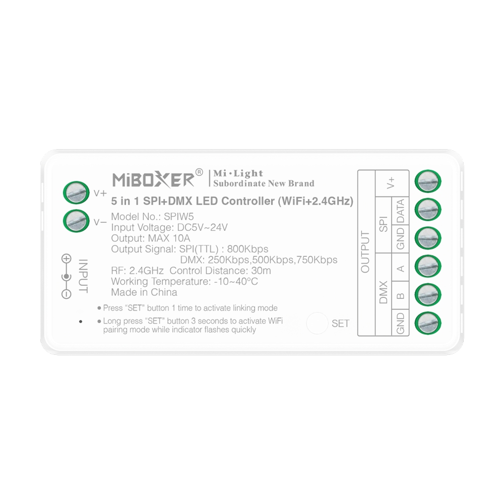 SPIW5 5 in 1 SPI+DMX LED Controller (WiFi+2.4G)