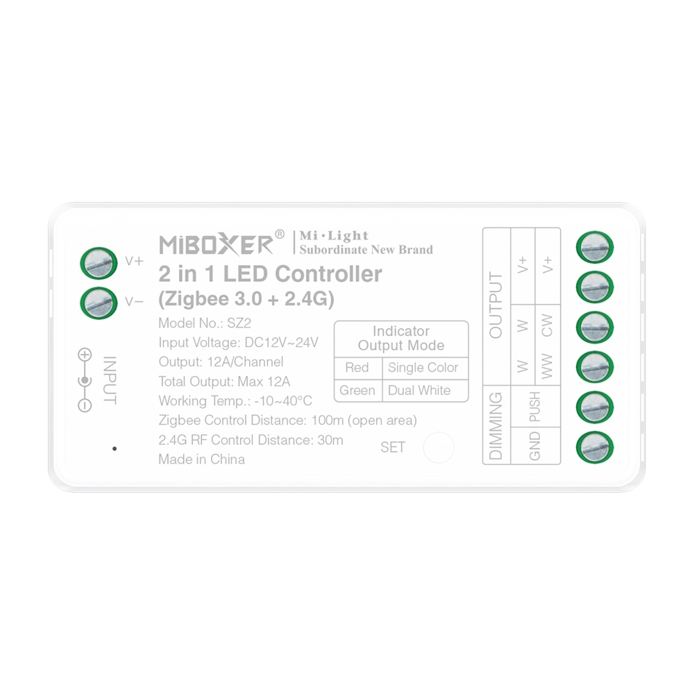 SZ2 – Kontroler LED 2 w 1 MONO/CCT (Zigbee 3.0 + 2,4 GHz)