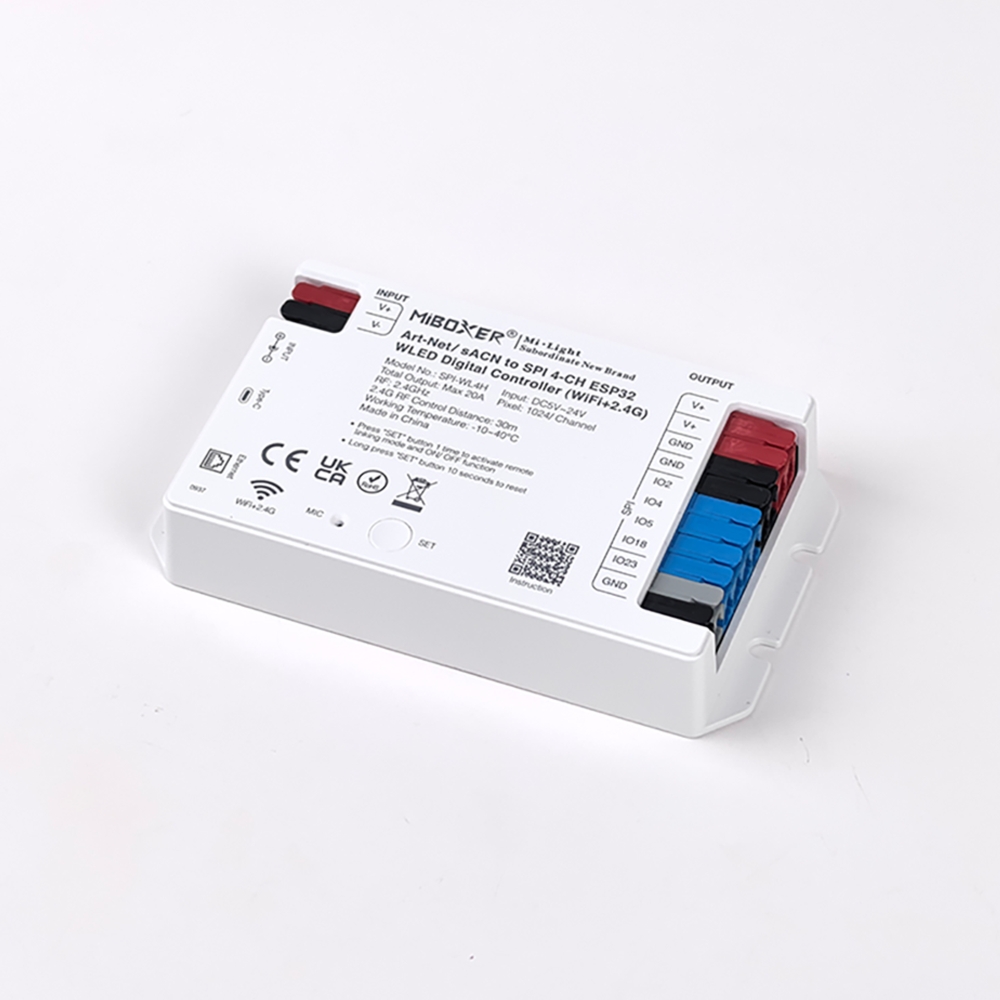SPI-WL4H – Sterownik cyfrowy Art-Net / sACN do SPI 4-kanałowy ESP32WLED (WiFi+2.4G)