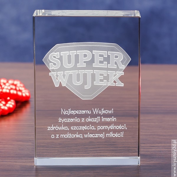 Image of Odznaka 3D »Super Wujek« • personalizowana statuetka 3D • GRAWER 3D