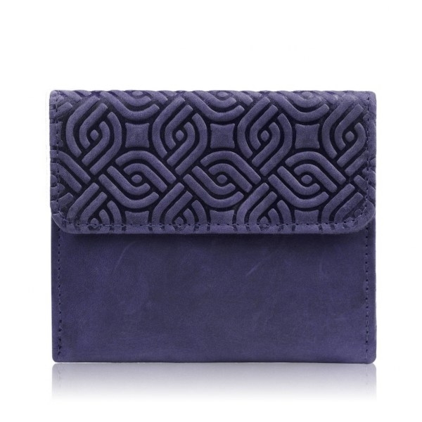 Portfel Damski Mały ze Zdobieniem Paolo Peruzzi T-114-HDB Granatowy
