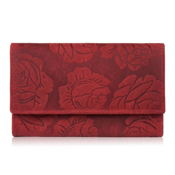 Portfel Damski Skórzany z Ochroną RFID Paolo Peruzzi T-107-HRD Czerwony