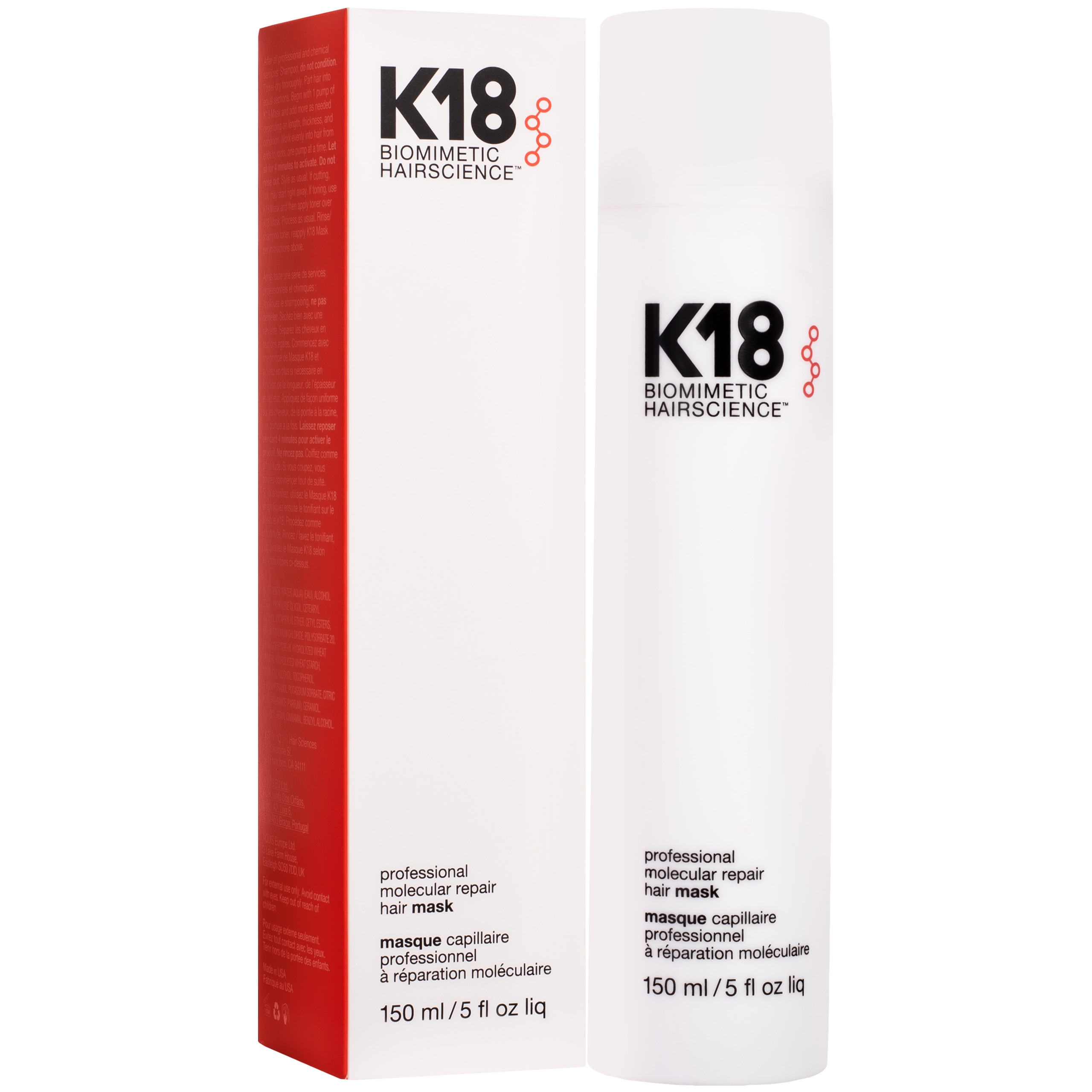 Image of K18 Molecular Repair Hair Mask – molekularna maska do włosów zniszczonych, 150 ml