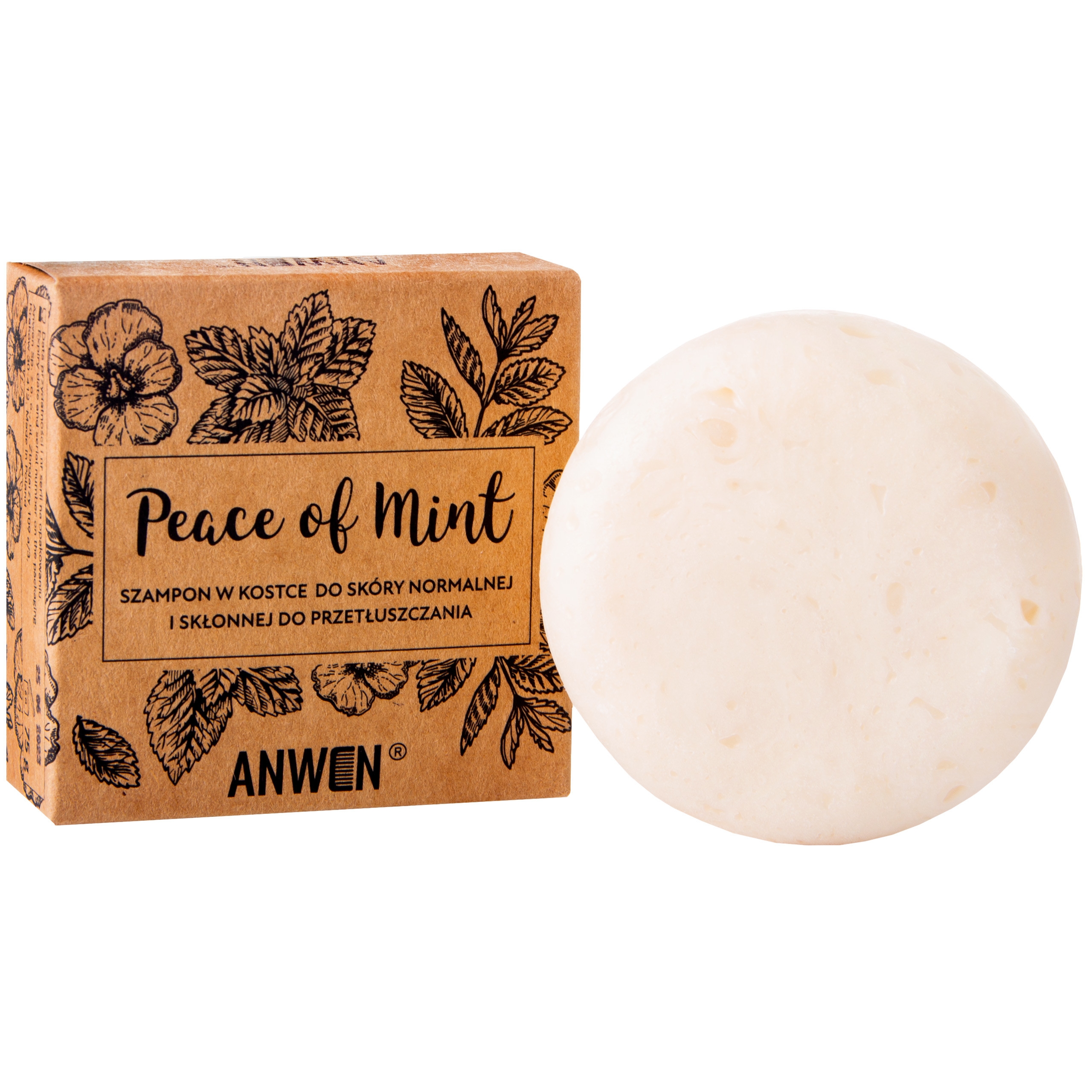 Image of Anwen Peace of Mint Miętowy szampon w kostce bez puszki