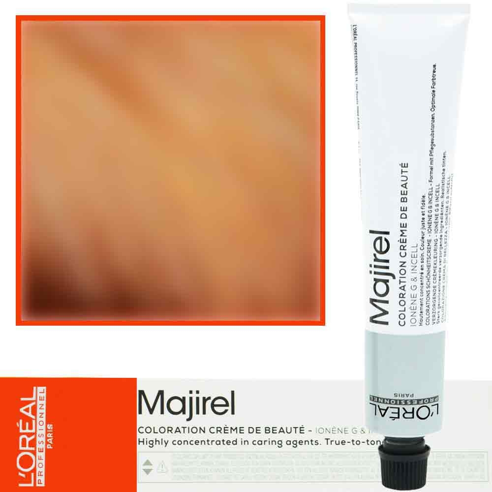 Image of Loreal Majirel - profesjonalna farba do włosów, paleta kolorów, 50ml 8.04 Jasny Blond Lekka miedź