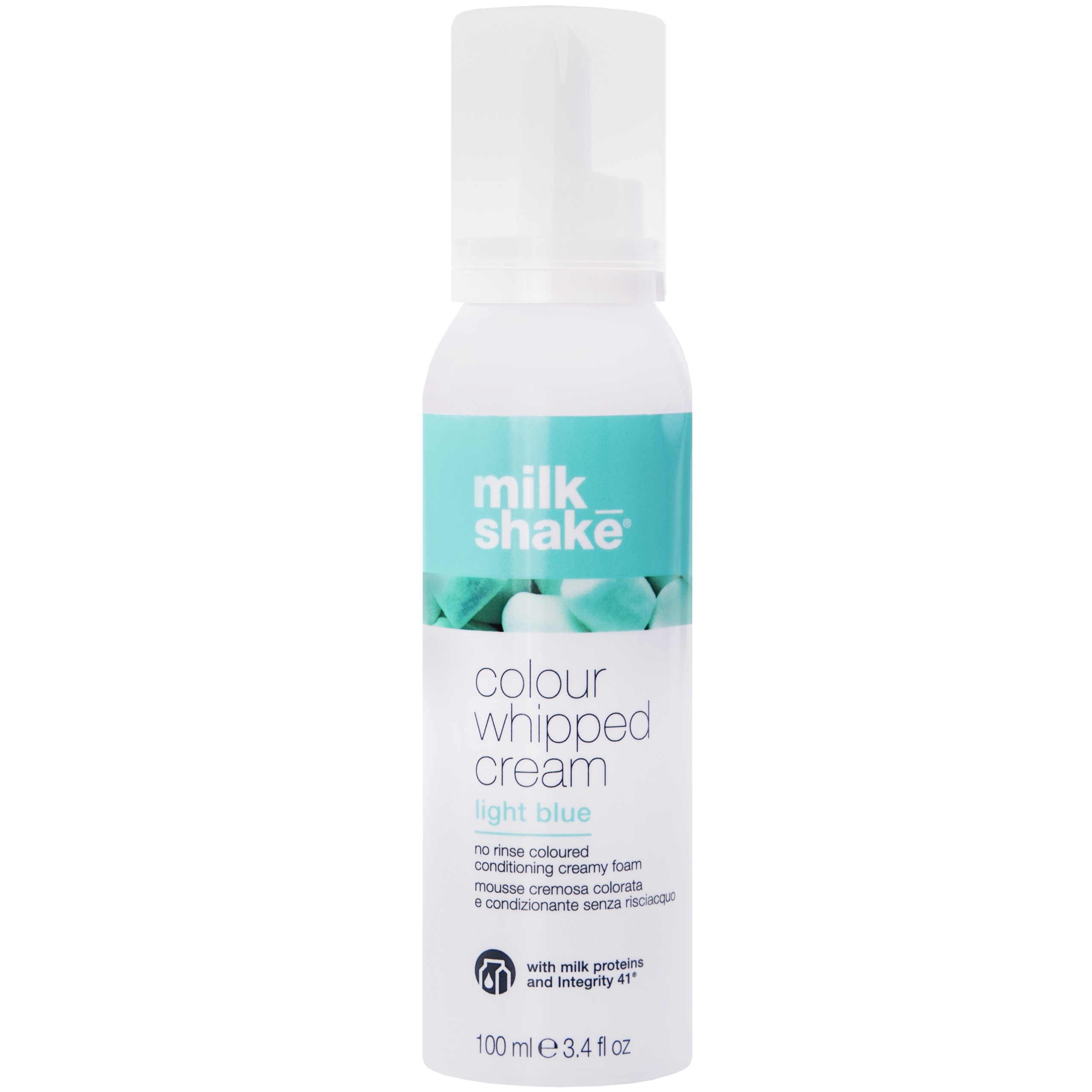 Milk Shake Color Whipped Cream Beige Blonde – pianka koloryzująca i odżywcza bez spłukiwania 100 ml Light Blue