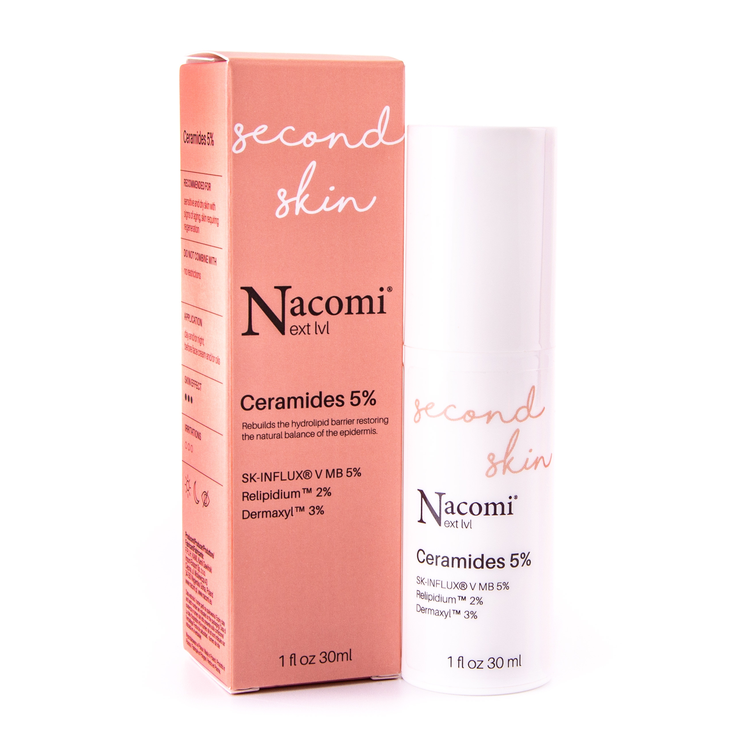 Image of Nacomi Next Level Second Skin regenerujące serum z ceramidami 5% 30ml