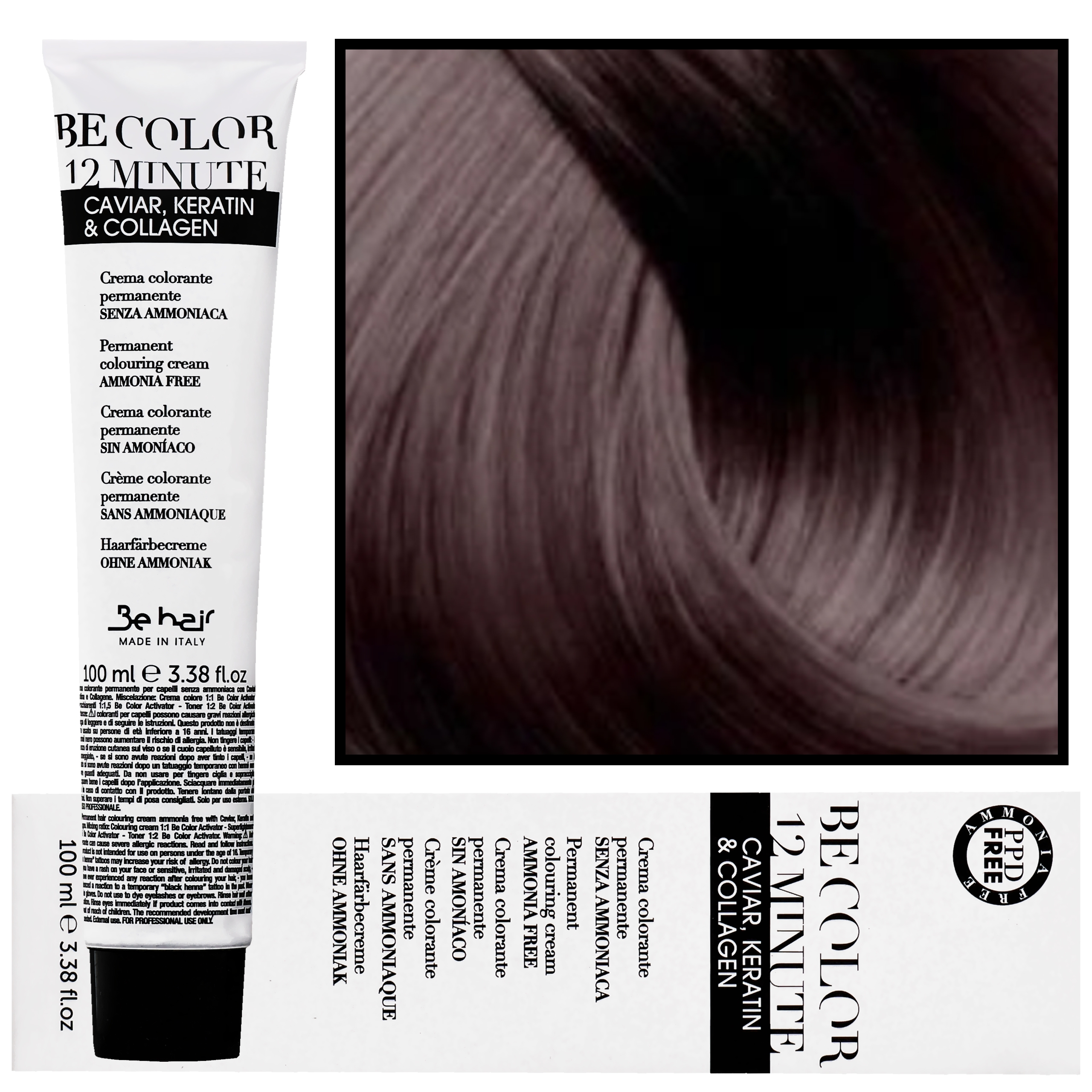 Image of Be Hair Be Color 12 minute - farba do włosów bez amoniaku, 100ml 6,1 | Ciemny Blond Popielaty