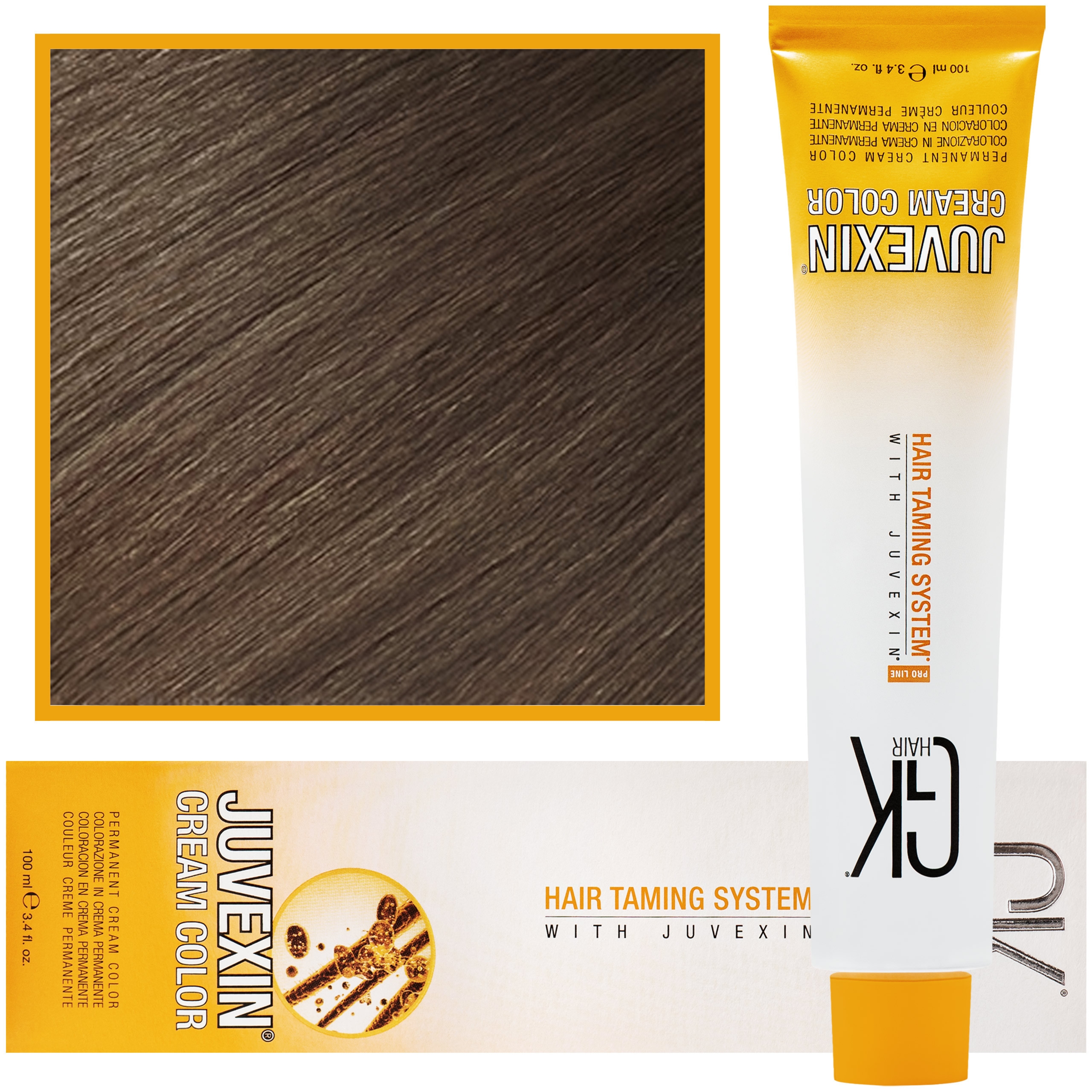 GK Hair Juvexin – farba do koloryzacji włosów z keratyną, 100ml 7,11 | Intensywny popielaty blond
