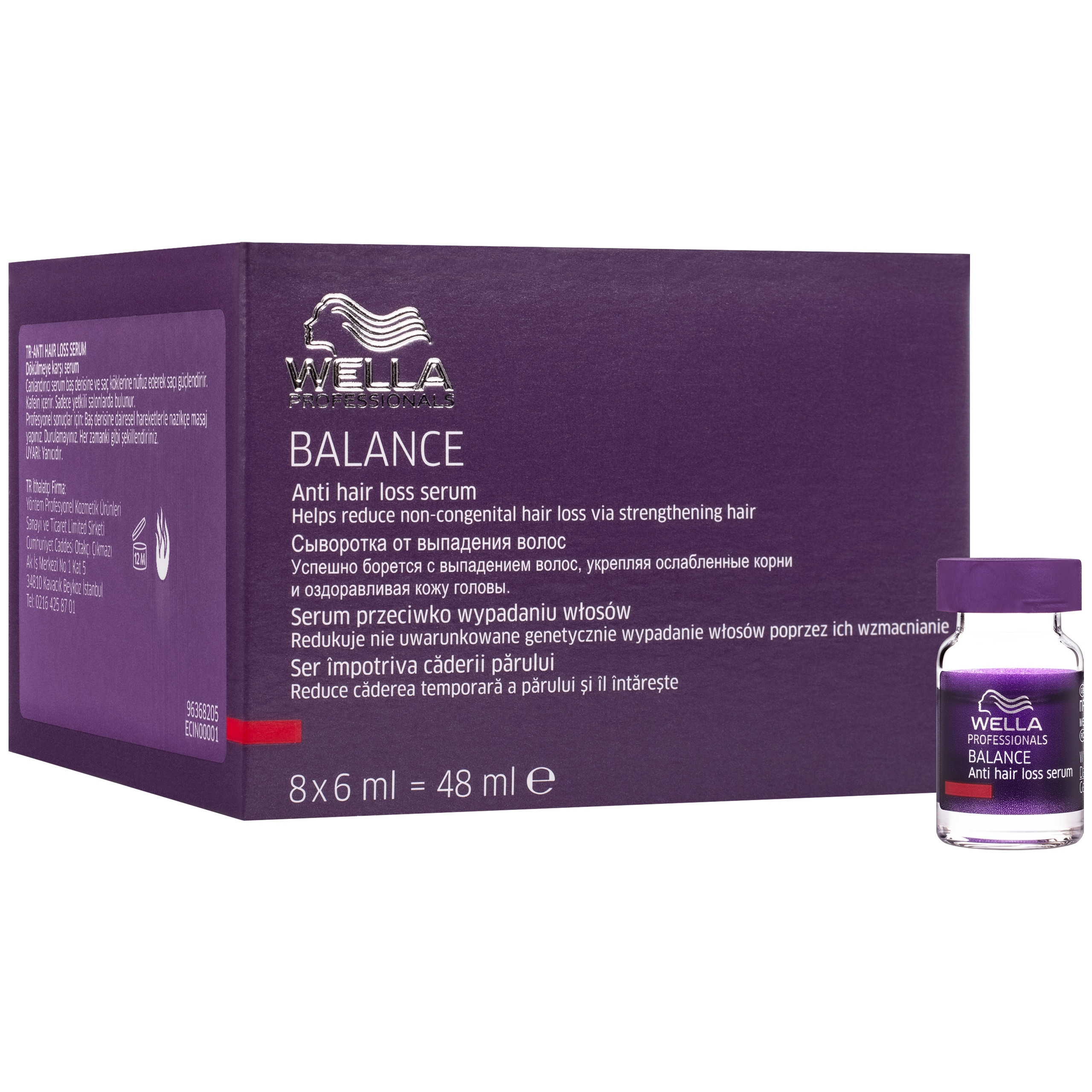 Image of Wella Balance Anti Hair Loss Serum – wzmacniające serum w ampułkach na wypadanie, 8x6 ml