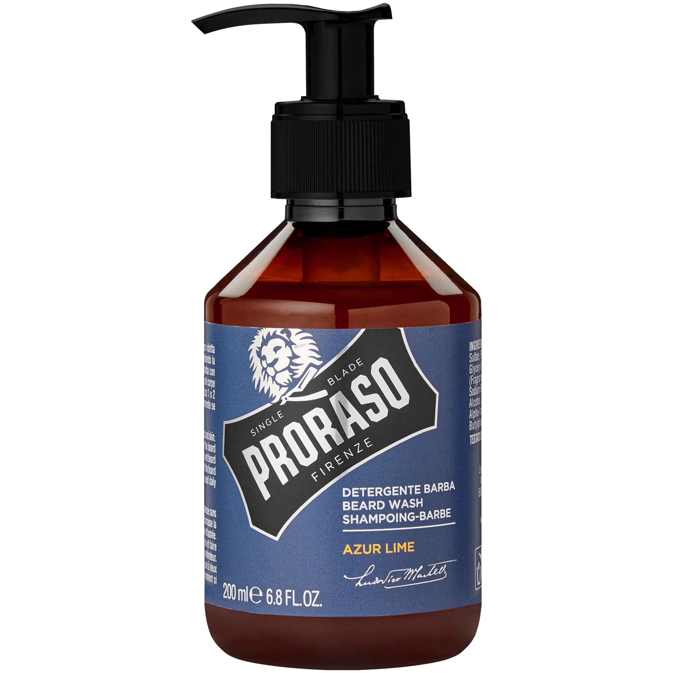 Image of Proraso Azur Lime Beard Wash - cytrusowy płyn do mycia brody, 200ml