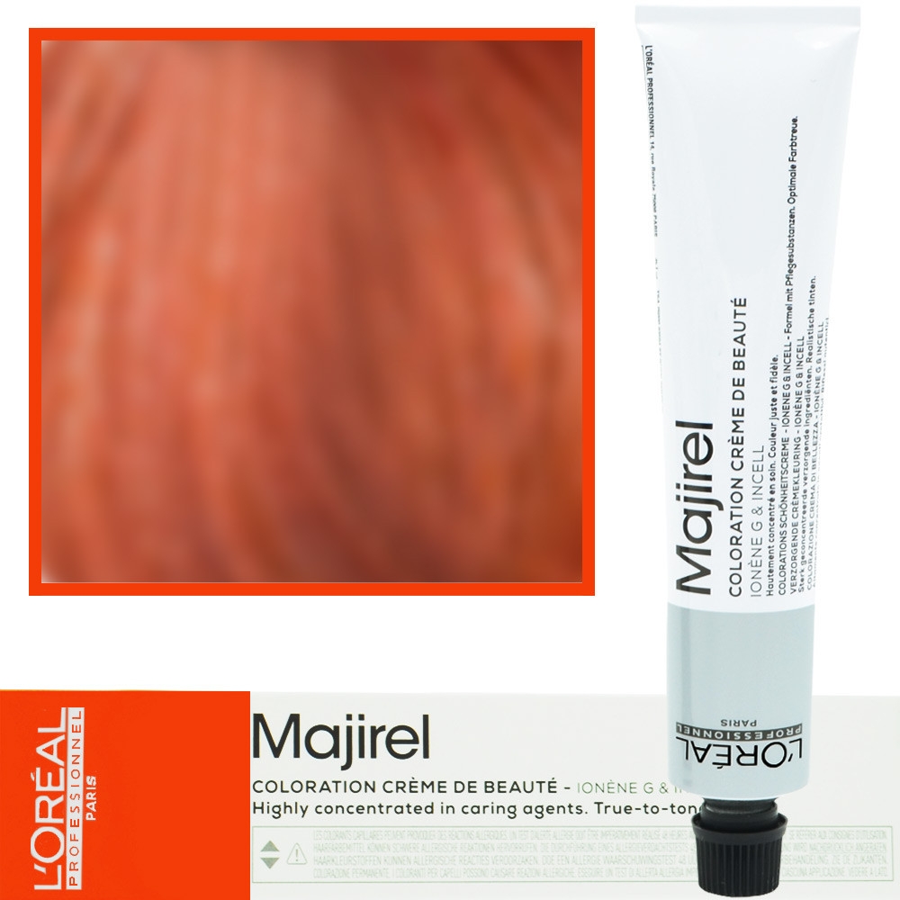 Image of Loreal Majirel - profesjonalna farba do włosów, paleta kolorów, 50ml 7.44 Blond Miedziany Głęboki