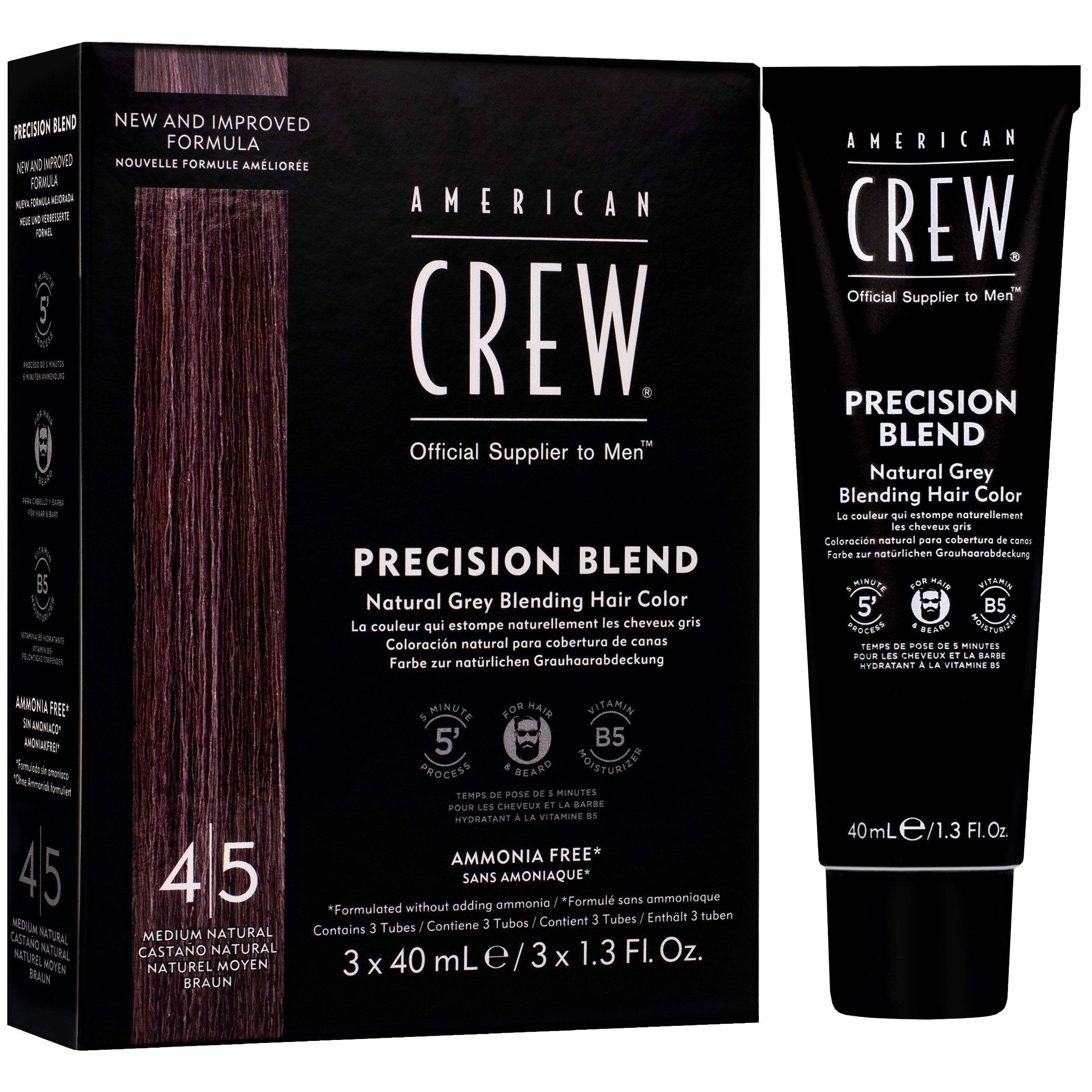 Image of American Crew Precision Blend - odsiwiacz dla mężczyzn 3x40ml Medium Natural - średni naturalny