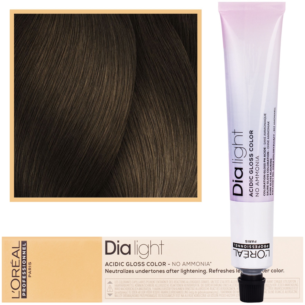 Loreal Dia Light – profesjonalna trwała farba do włosów, 50ml 6.3 Ciemny Blond Złocisty