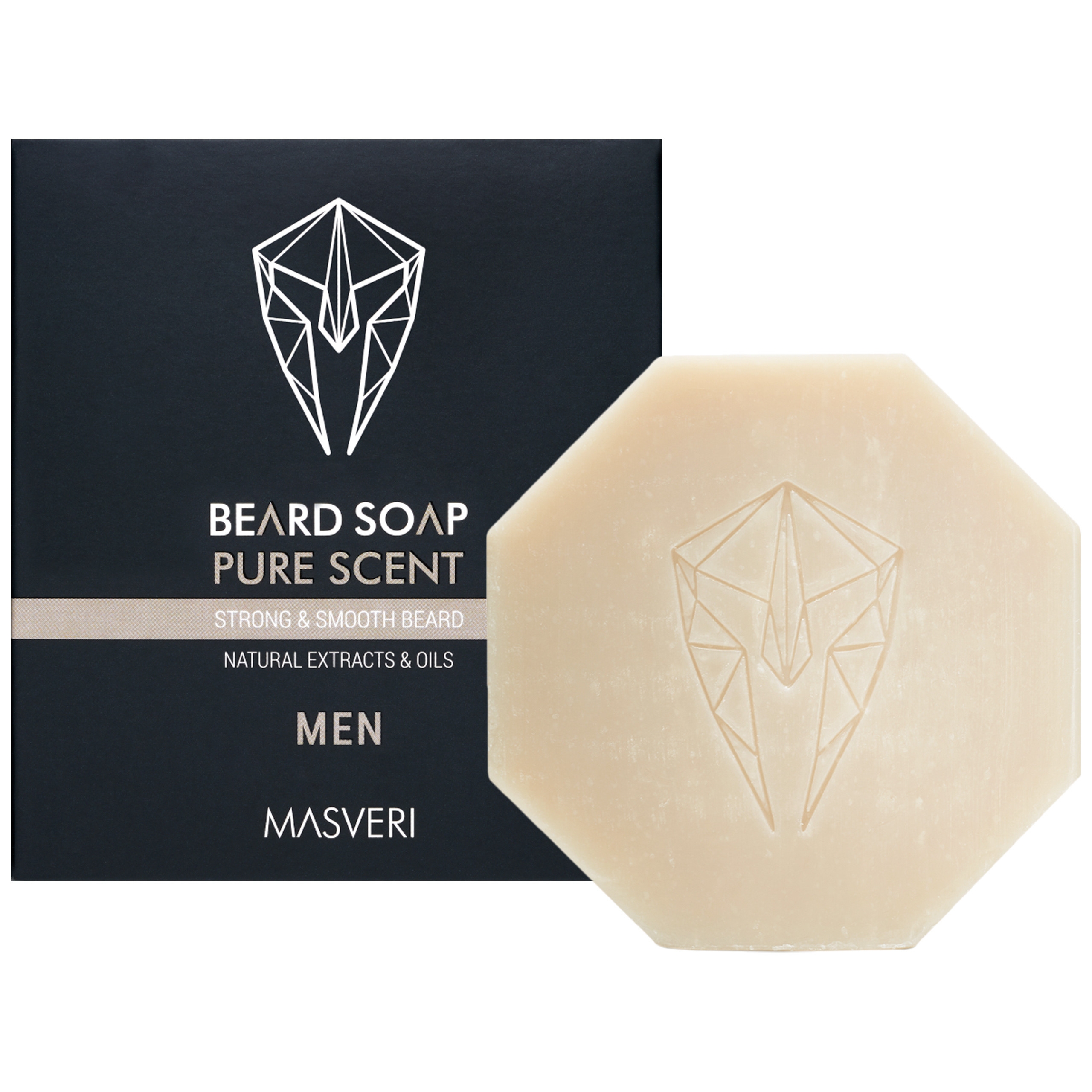 Image of Masveri Beard Soap Pure Scent - wygładzająco-wzmacniające mydło do brody, 100g