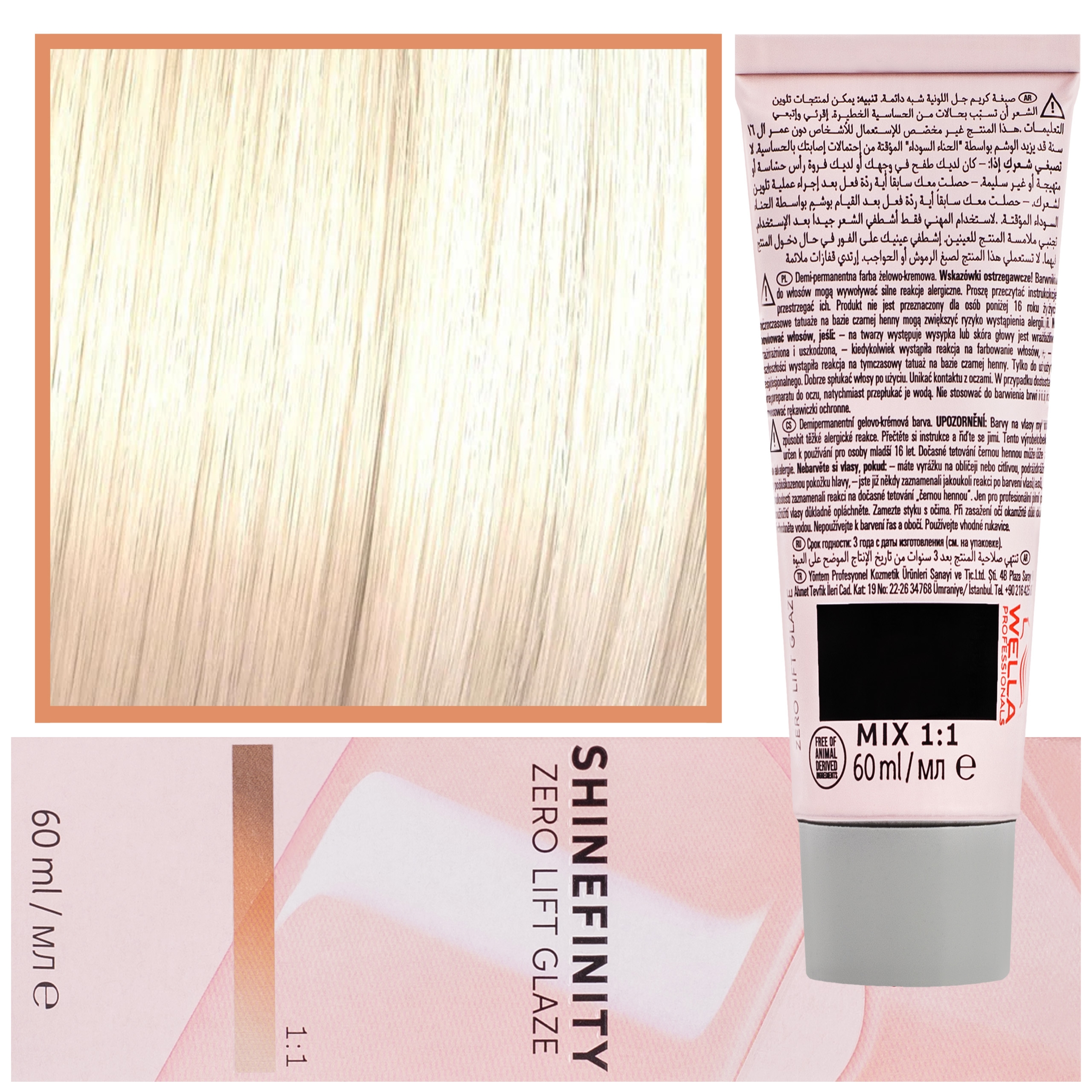 Wella Shinefinity Zero Lift Glaze – profesjonalna farba do włosów, 60ml 09/3 | Złoty Miodowy
