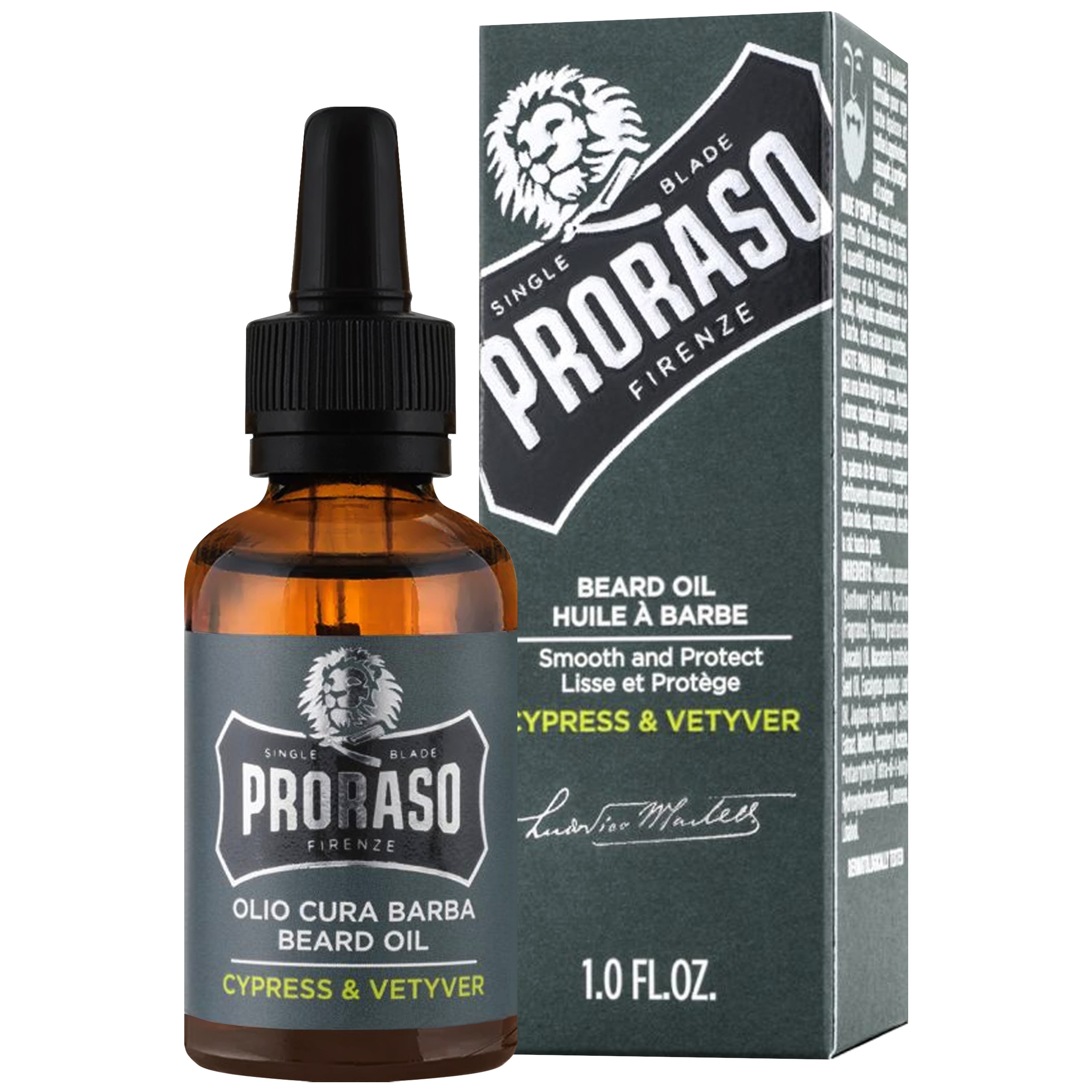 Image of Proraso Cypress & Vetyver Beard Oil - cyprysowy olejek do brody, 30ml