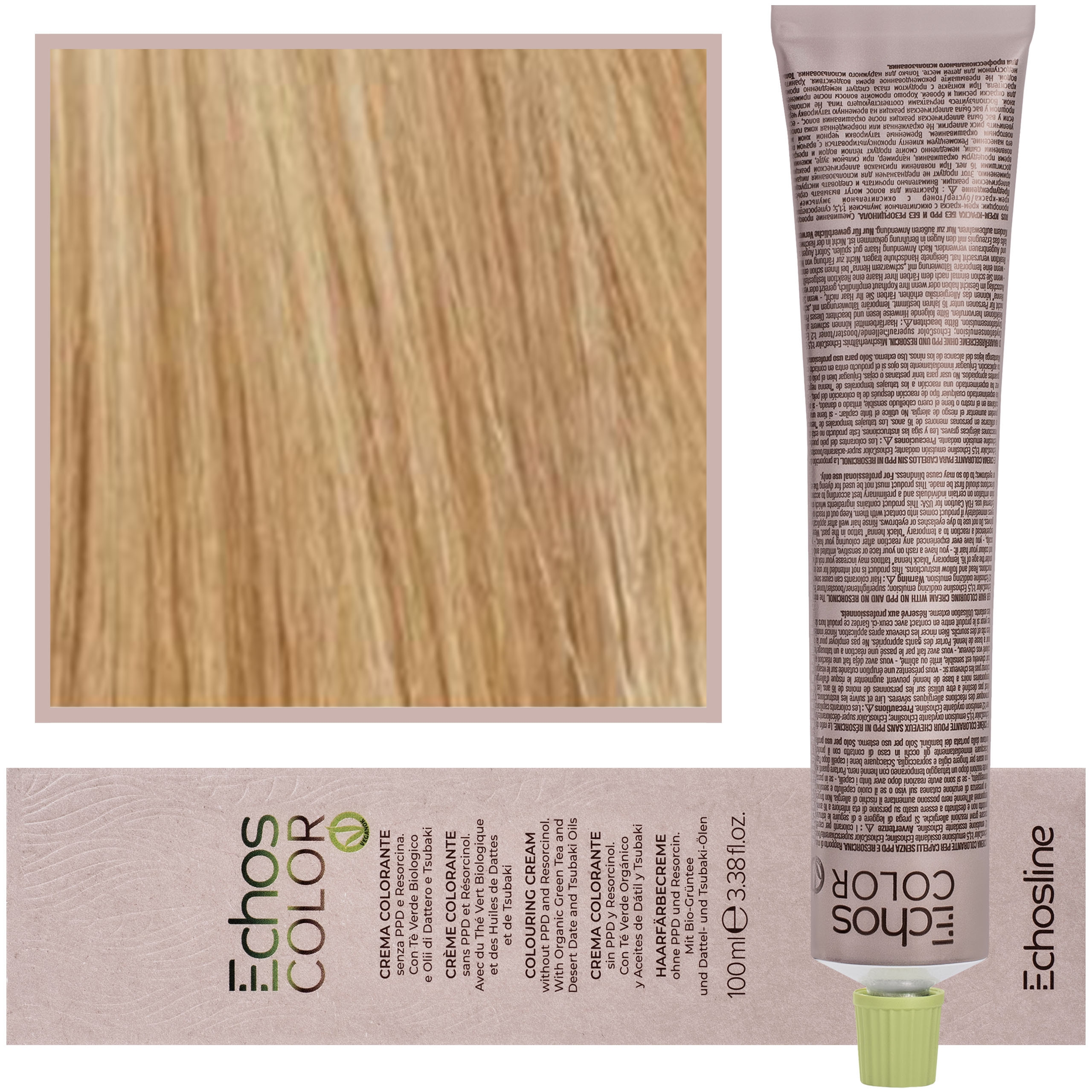 Image of Echosline Echos Color Colouring Cream - wegańska farba do włosów, 100ml 99,0 | Extra Intensywny/Bardzo Jasny Blond