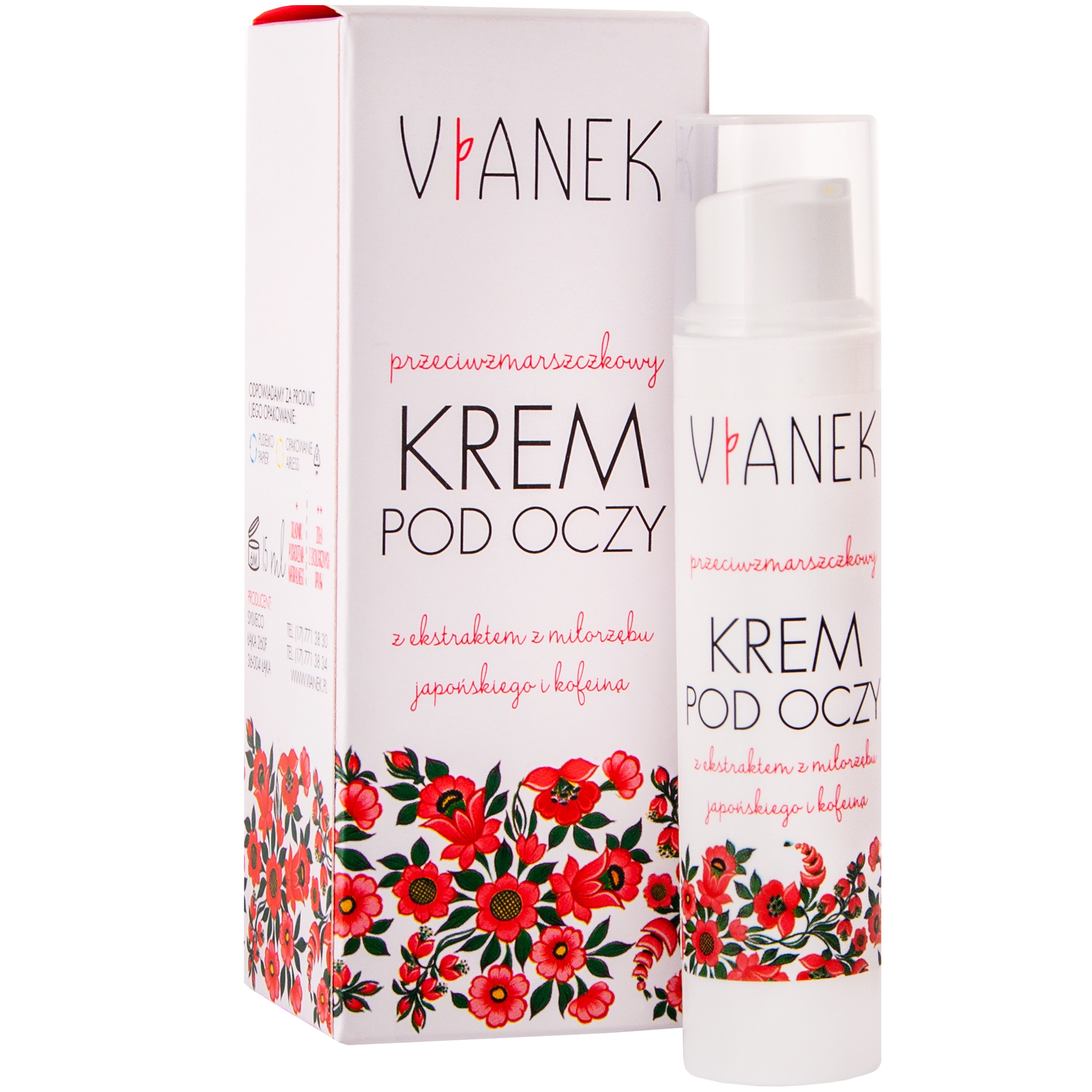 Image of Vianek Przeciwzmarszczkowy ujędrniający krem pod oczy 15 ml