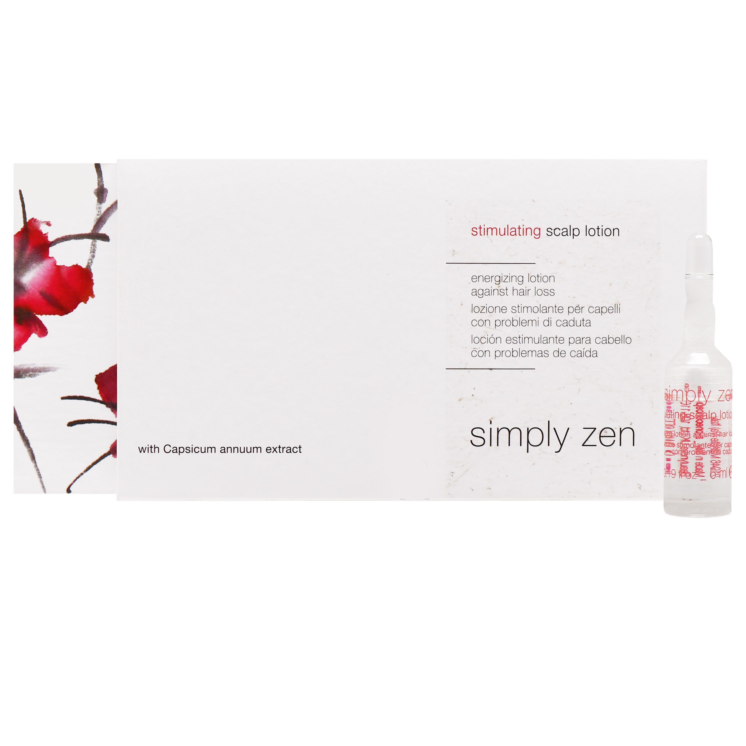 Simply Zen Stimulating Scalp Lotion – ampułki do skóry głowy przeciw wypadaniu włosów, 8x6ml