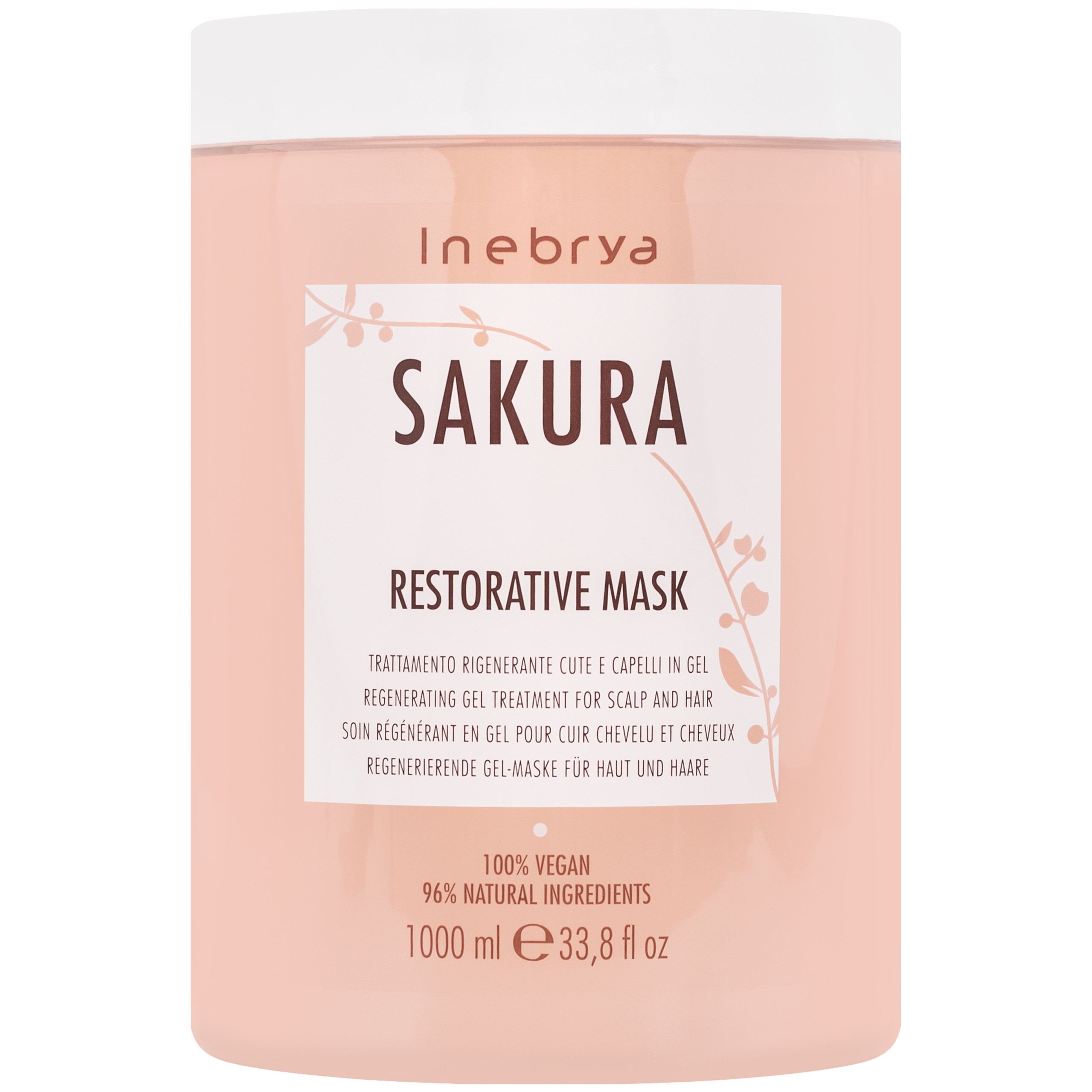 Image of Inebrya Sakura Restorative - maska wzmacniająca do włosów i skóry głowy, 1000ml