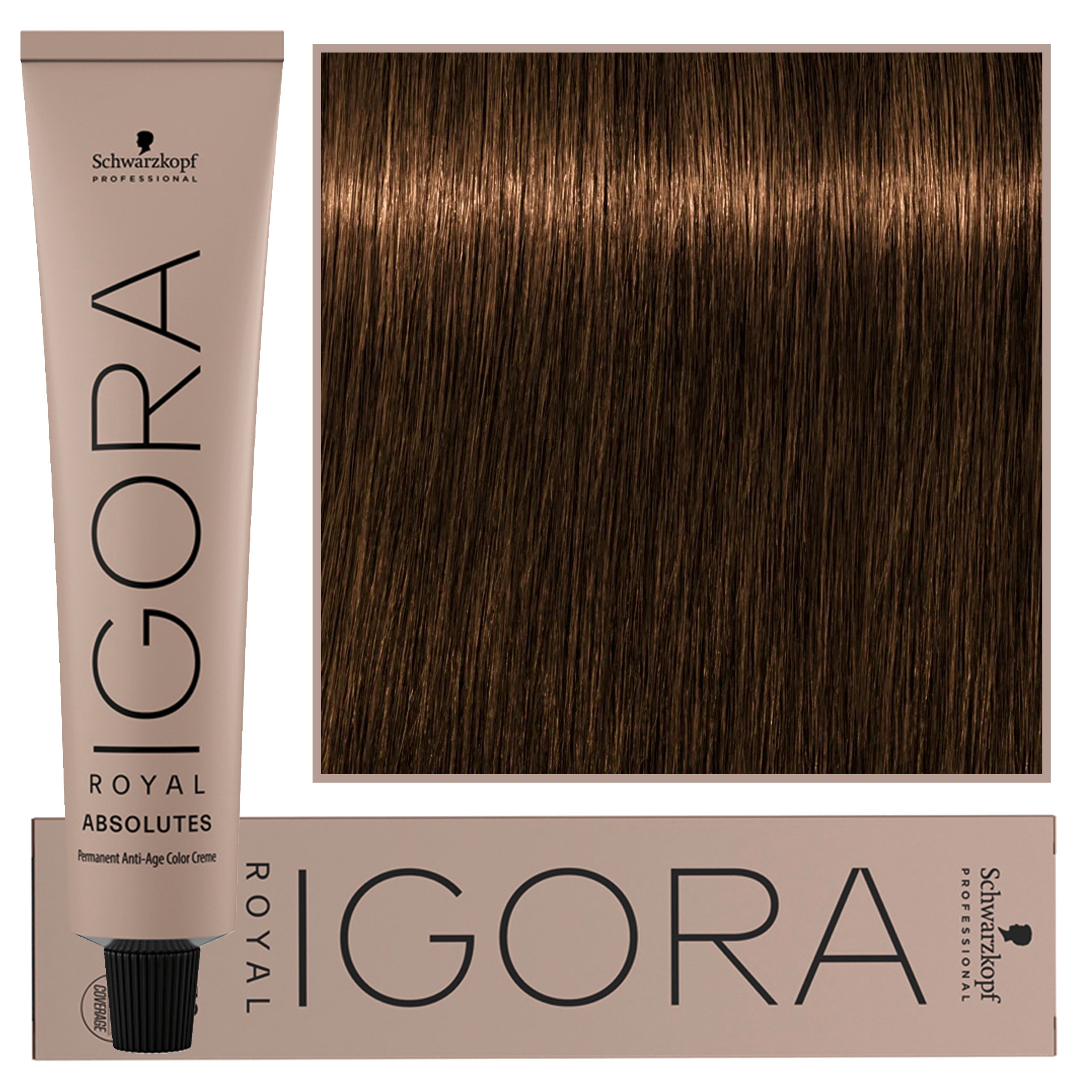 Image of Schwarzkopf Professional Igora Royal Absolutes - trwała farba do włosów z kolagenem, 60ml 6-50 | Ciemny Blond Złoty Naturalny