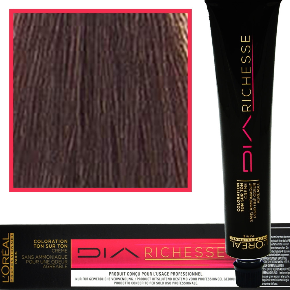 Loreal Dia Richesse – farba do włosów bez amoniaku, 50ml 4.15 Brąz Popielato-Mahoniowy