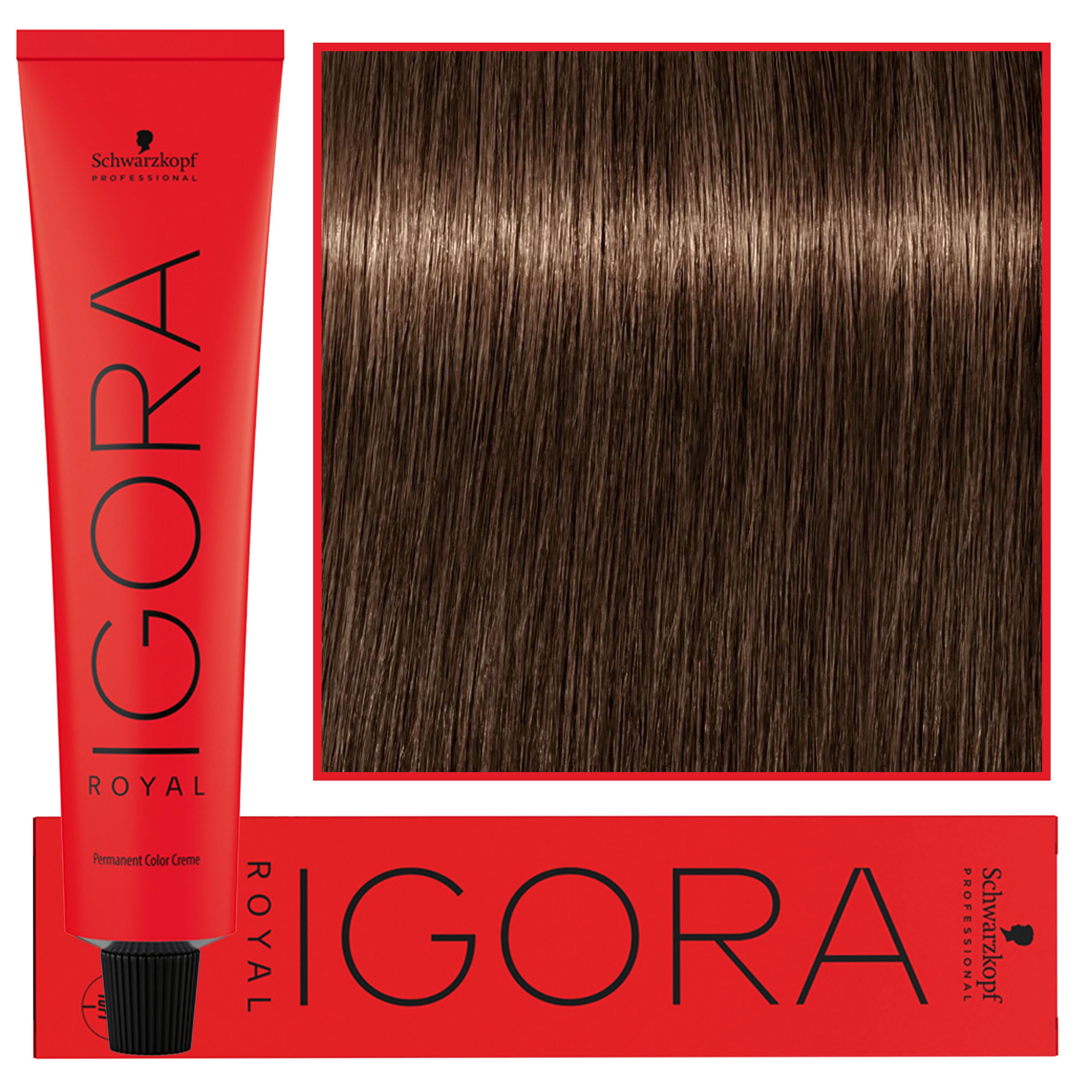 Image of Schwarzkopf Professional Igora Royal - trwała farba do włosów o innowacyjnej formule, 60ml 6-46 | Ciemny Blond Beżowo Czekoladowy