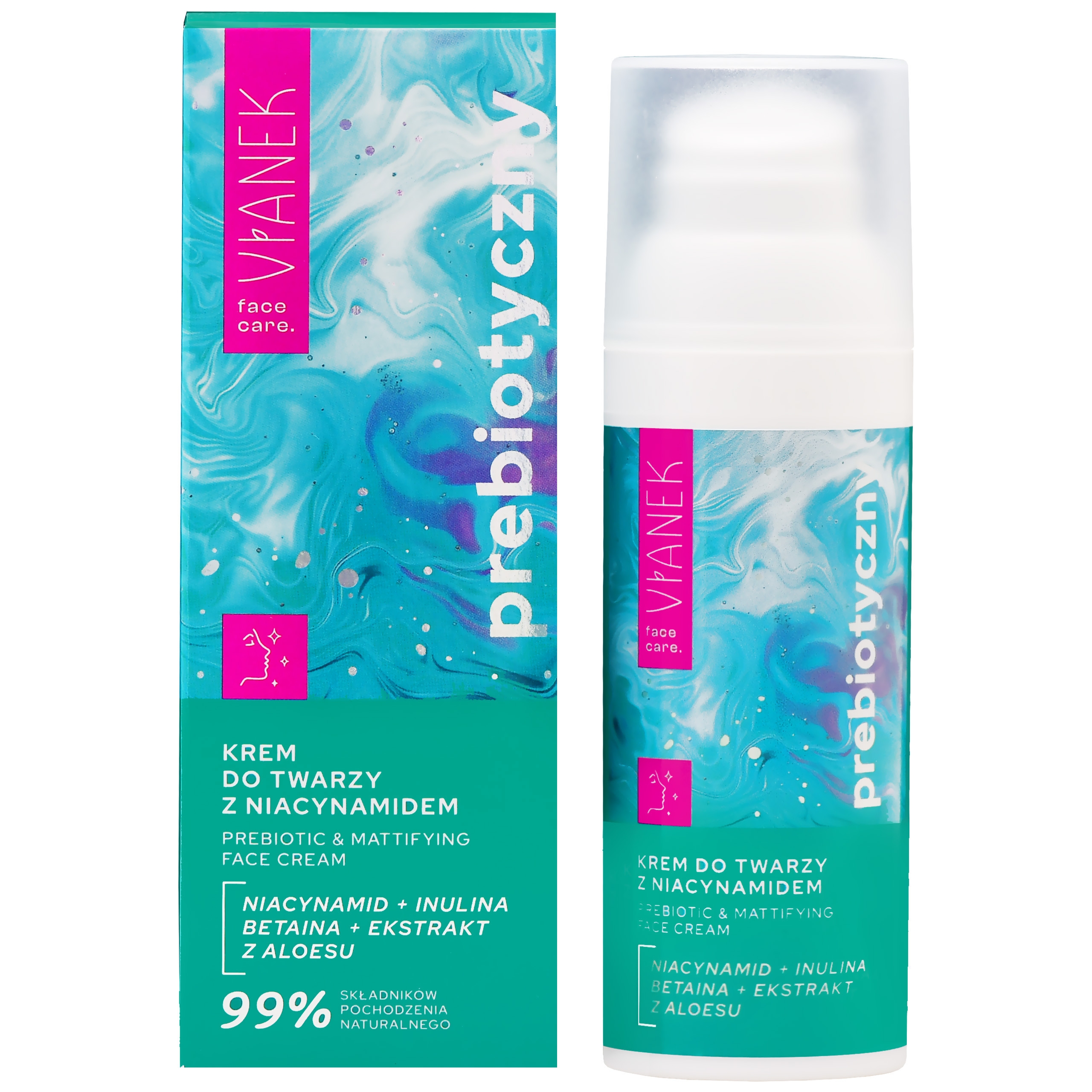 Image of Vianek Prebiotyczny krem do twarzy z niacynamidem, 50ml