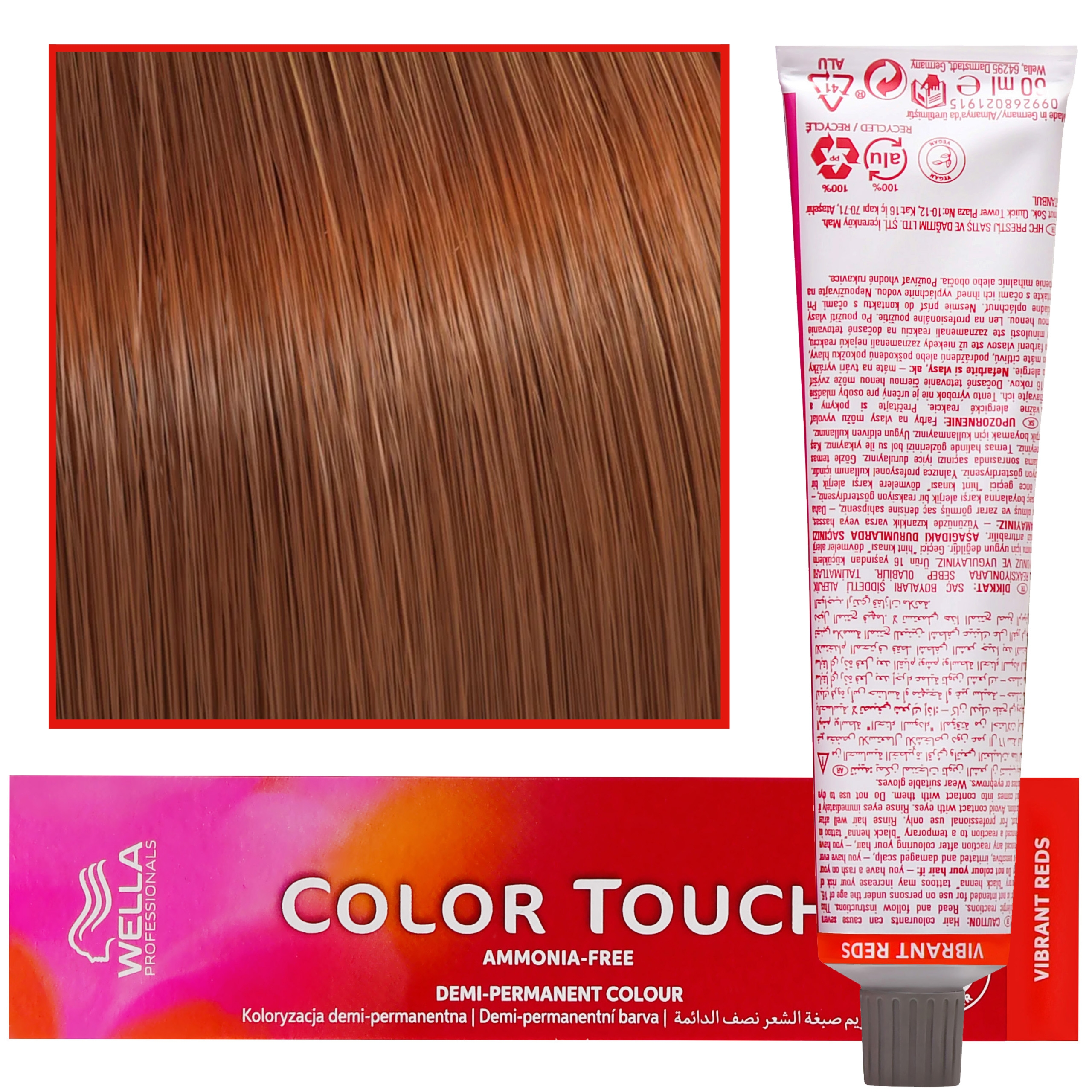 Wella Color Touch – profesjonalna farba do włosów bez amoniaku, 60 ml 7/47 Średni Blond Czerwono-Brązowy