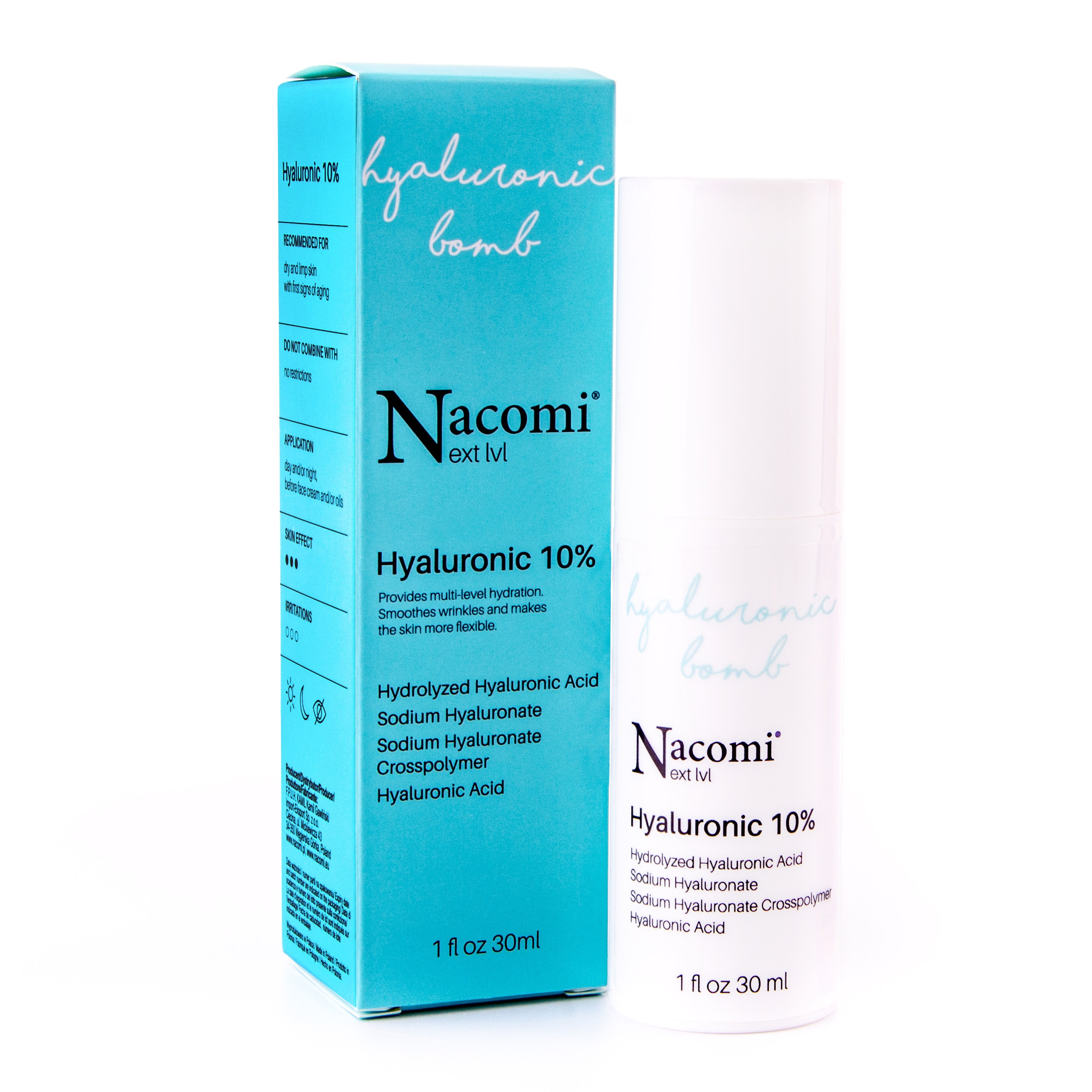 Image of Nacomi Next Level Hyaluronic 10% - nawilżające serum z kwasem hialuronowym, 30ml