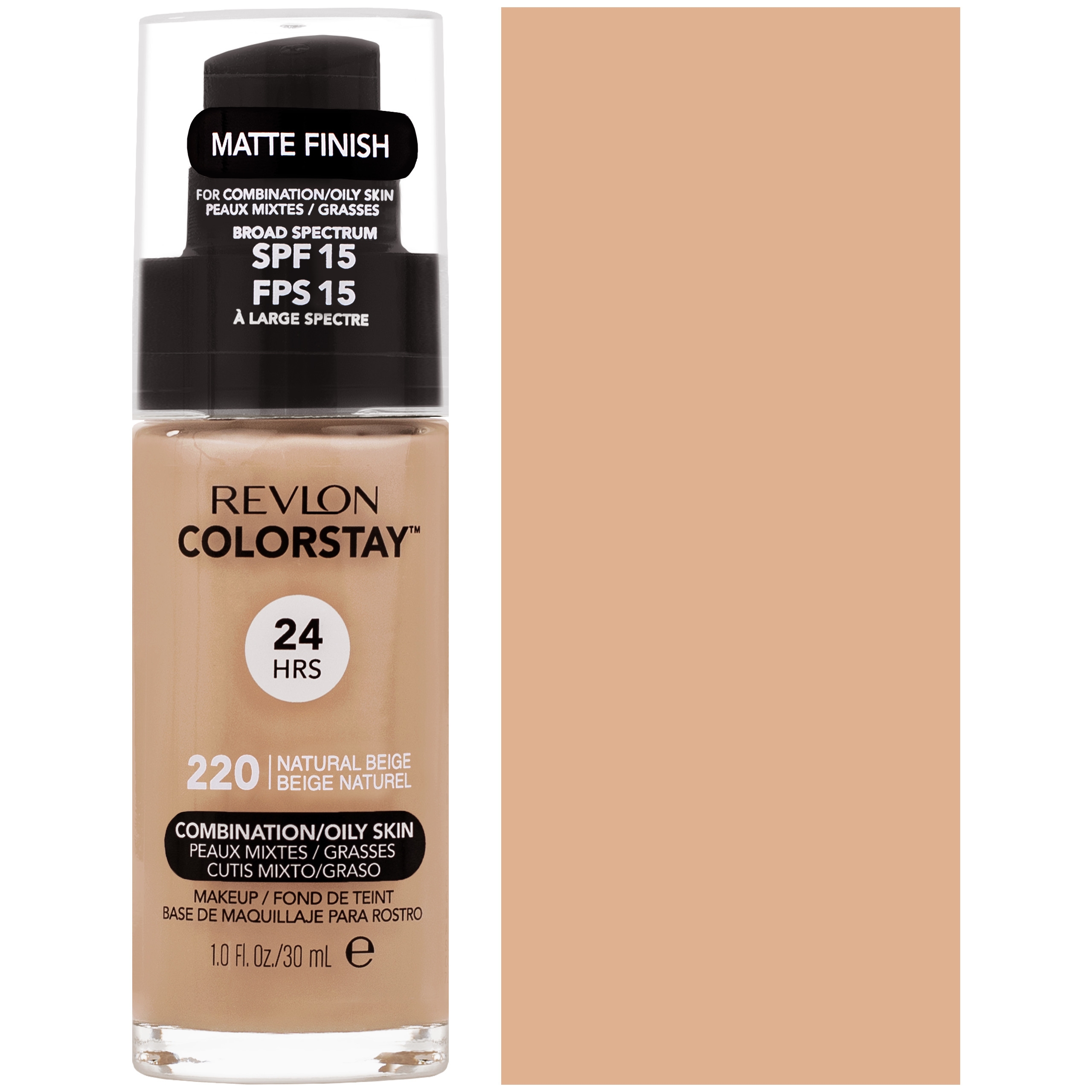 Image of Revlon Colorstay, podkład do cery tłustej i mieszanej z pompką 30ml COMBI/OILY 220