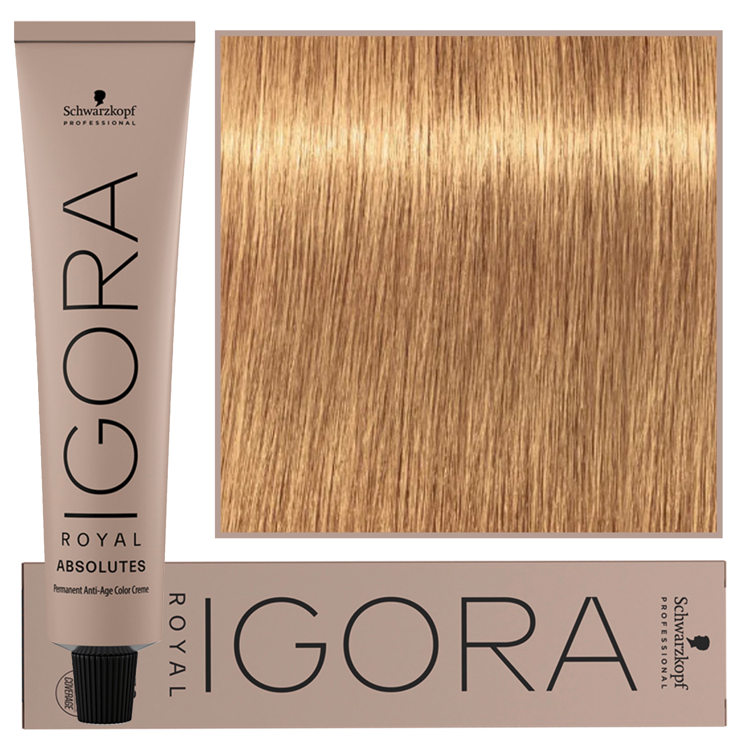 Image of Schwarzkopf Professional Igora Royal Absolutes - trwała farba do włosów z kolagenem, 60ml 9-50 | Ekstra Jasny Blond Złoty Naturalny