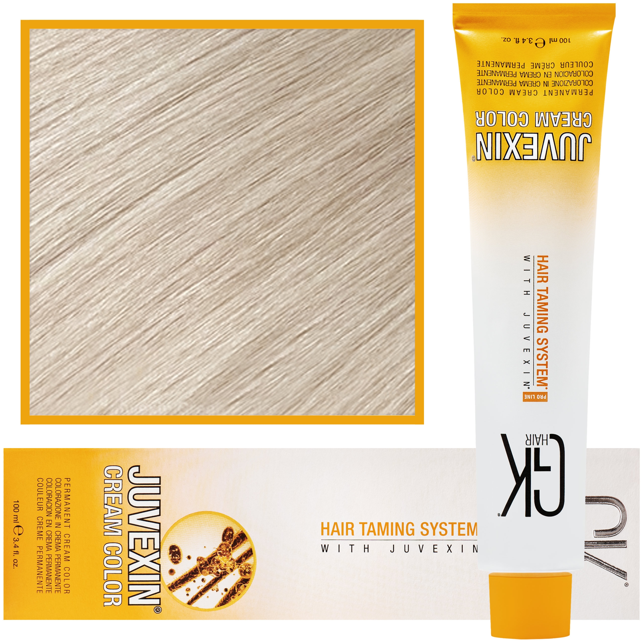 GK Hair Juvexin – farba do koloryzacji włosów z keratyną, 100ml 10.11 | Intensywny Jasny popielaty blond