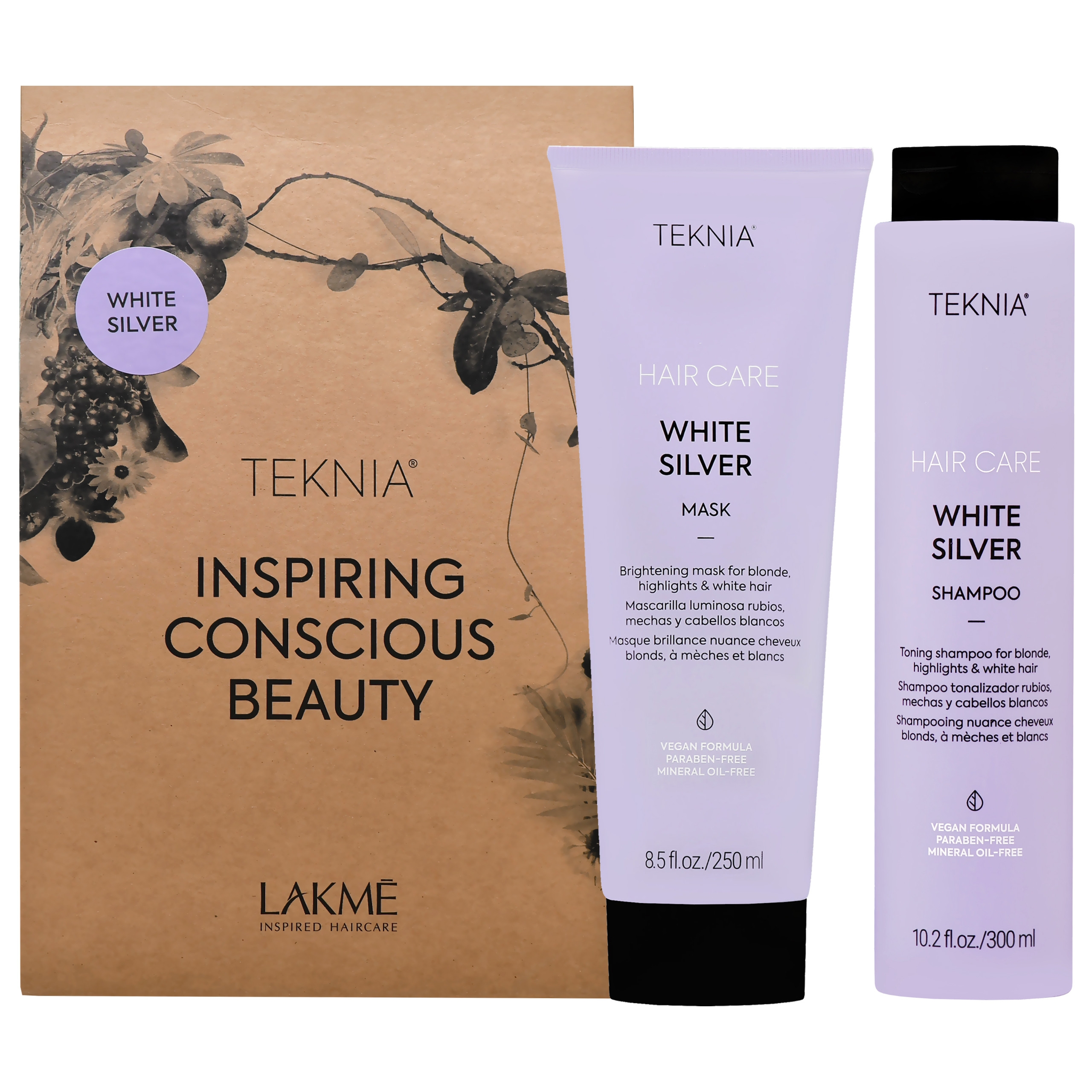 Image of Lakme Teknia White Silver Pack - zestaw do włosów siwych i blond maska 250ml + szampon 300ml