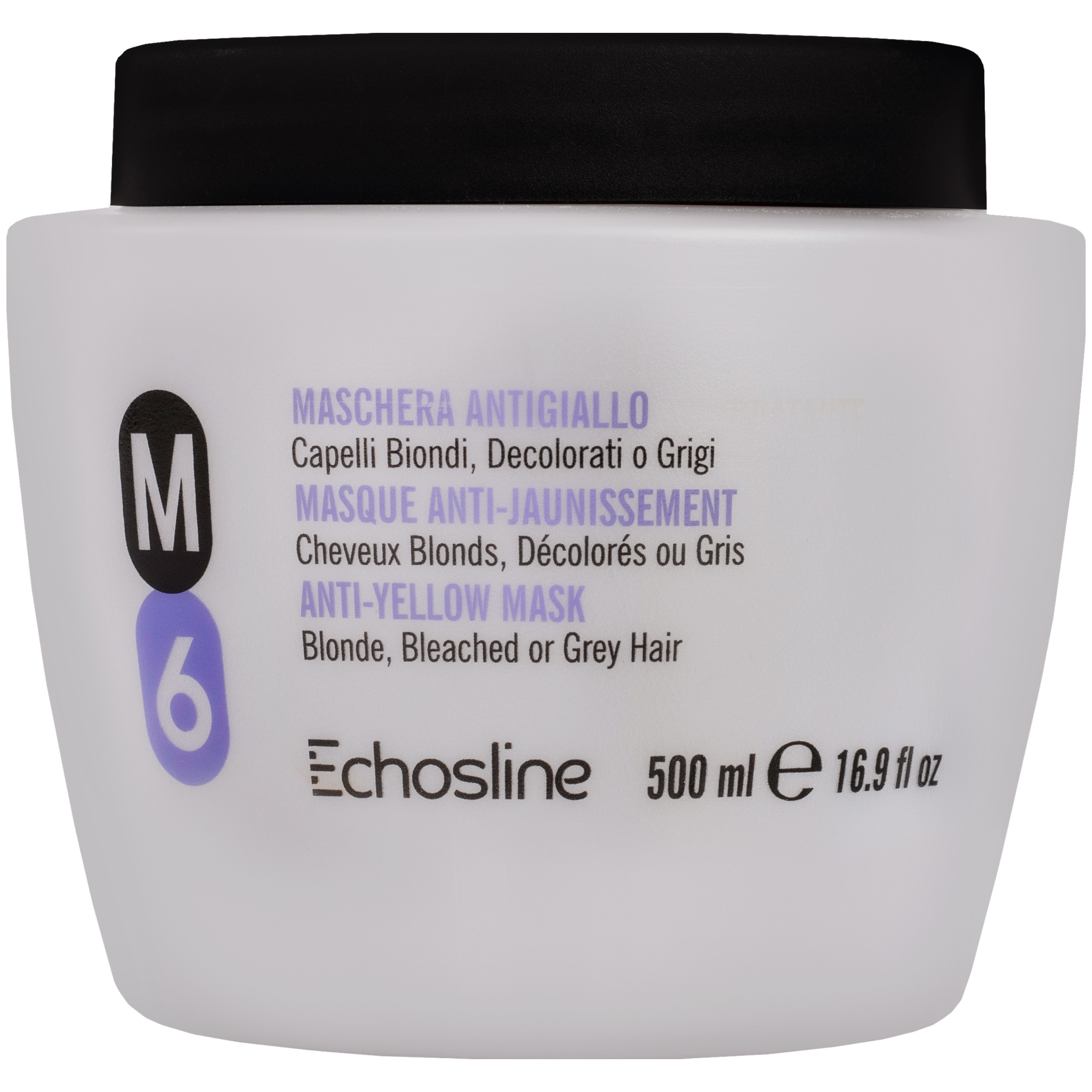 Image of Echosline M6 Anti-Yellow Mask – maska neutralizująca żółte odcienie do włosów blond, 1000ml