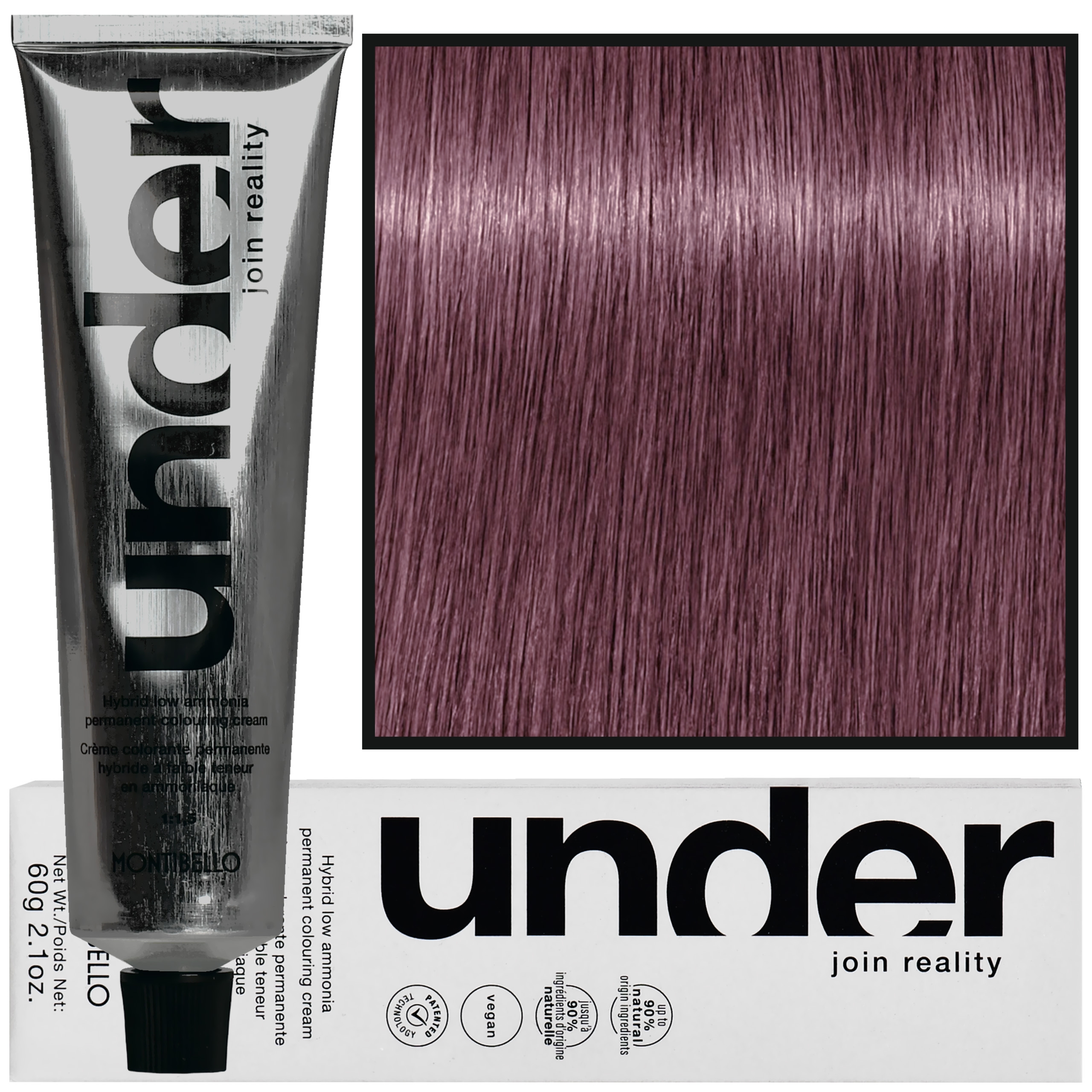 Montibello Under – profesjonalna farba do włosów, 60ml 5.80 / 5VRD | Jasny Brąz Fioletowo-Czerwony Głęboki