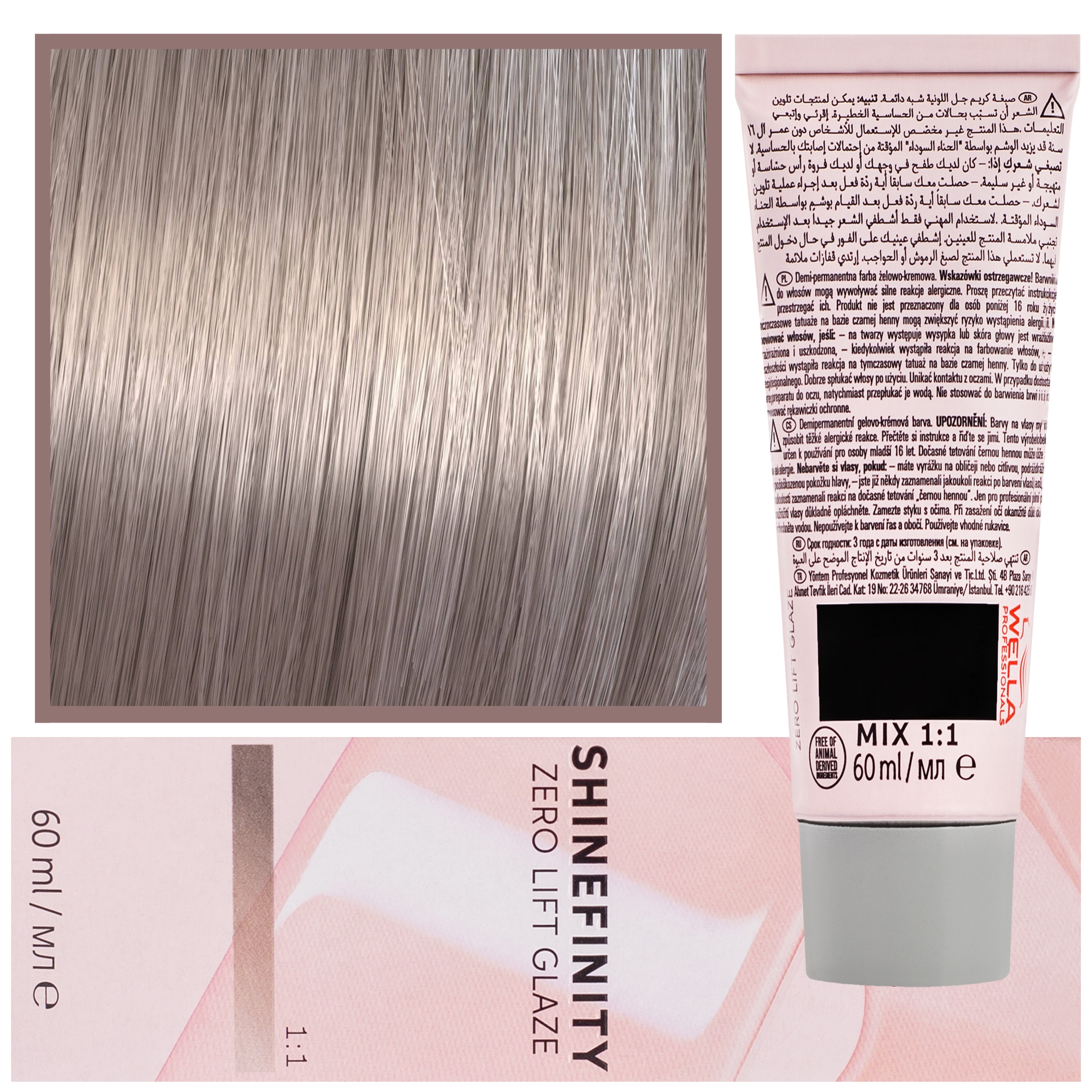 Wella Shinefinity Zero Lift Glaze – profesjonalna farba do włosów, 60ml 07/0 | Naturalne Owsiane Mleko