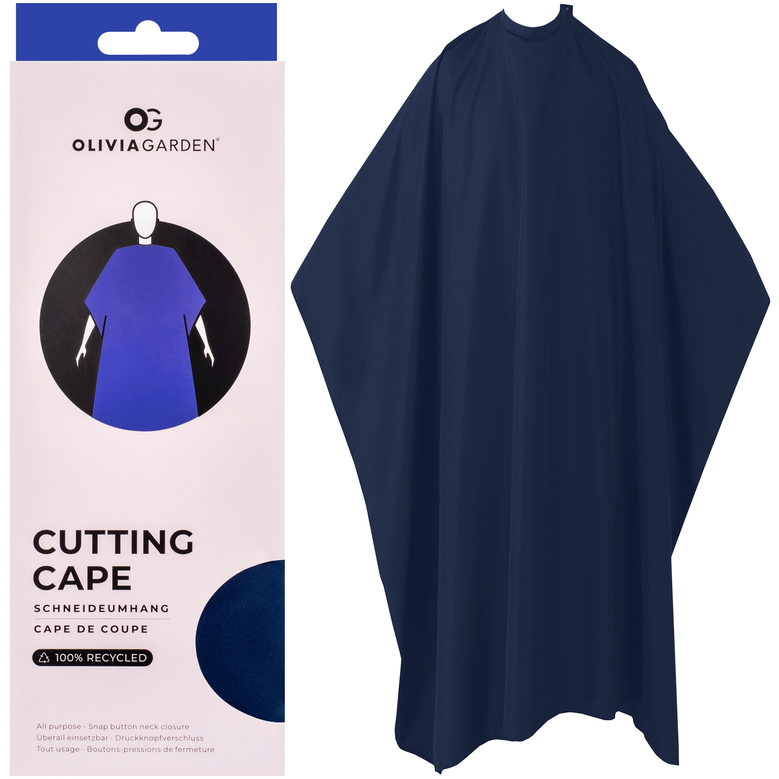 Image of Olivia Garden Cutting Cape - ekologiczna peleryna fryzjerska, różne kolory Blue | Niebieski