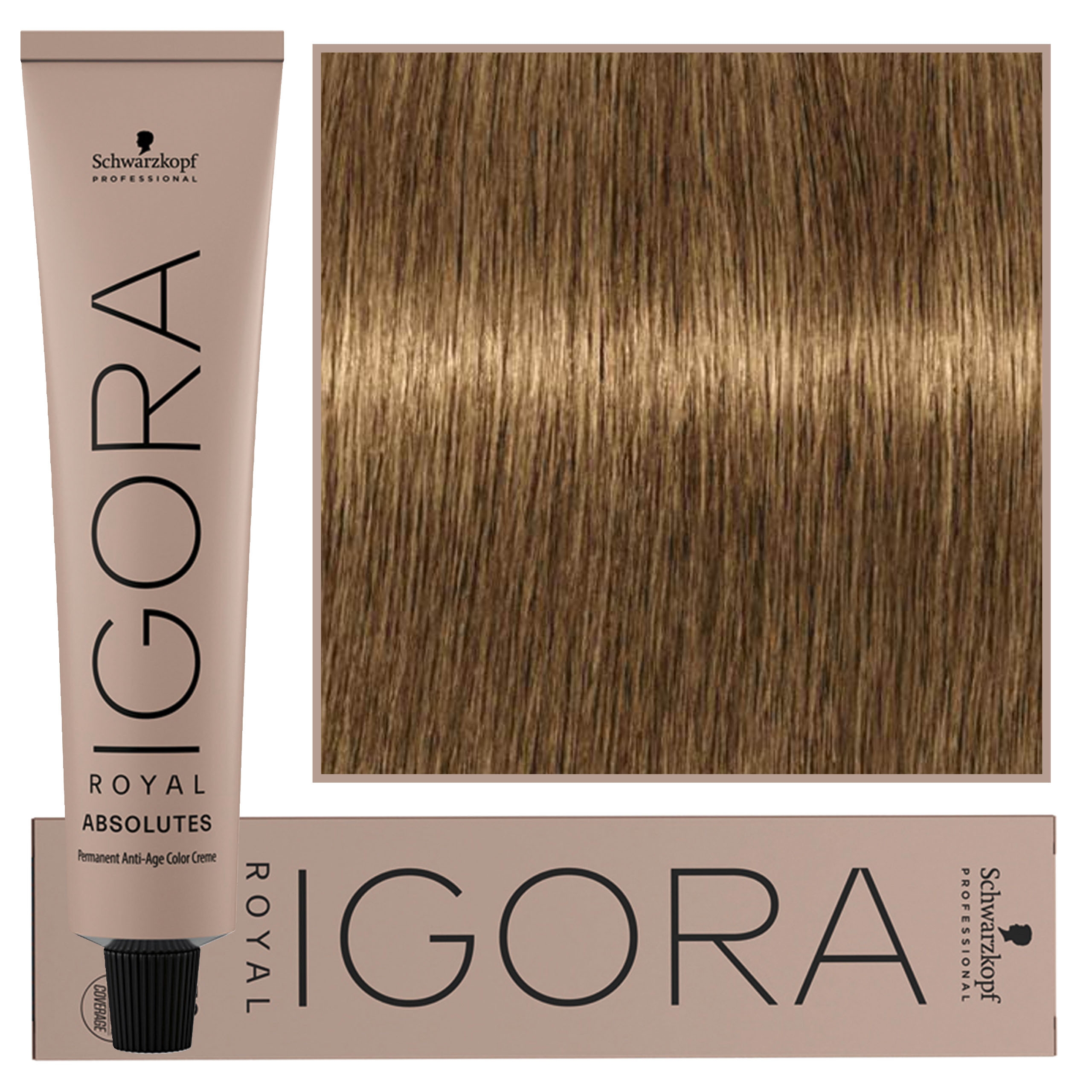 Image of Schwarzkopf Professional Igora Royal Absolutes - trwała farba do włosów z kolagenem, 60ml 9-460 | Ekstra Jasny Blond Beżowo Czekoladowo Naturalny