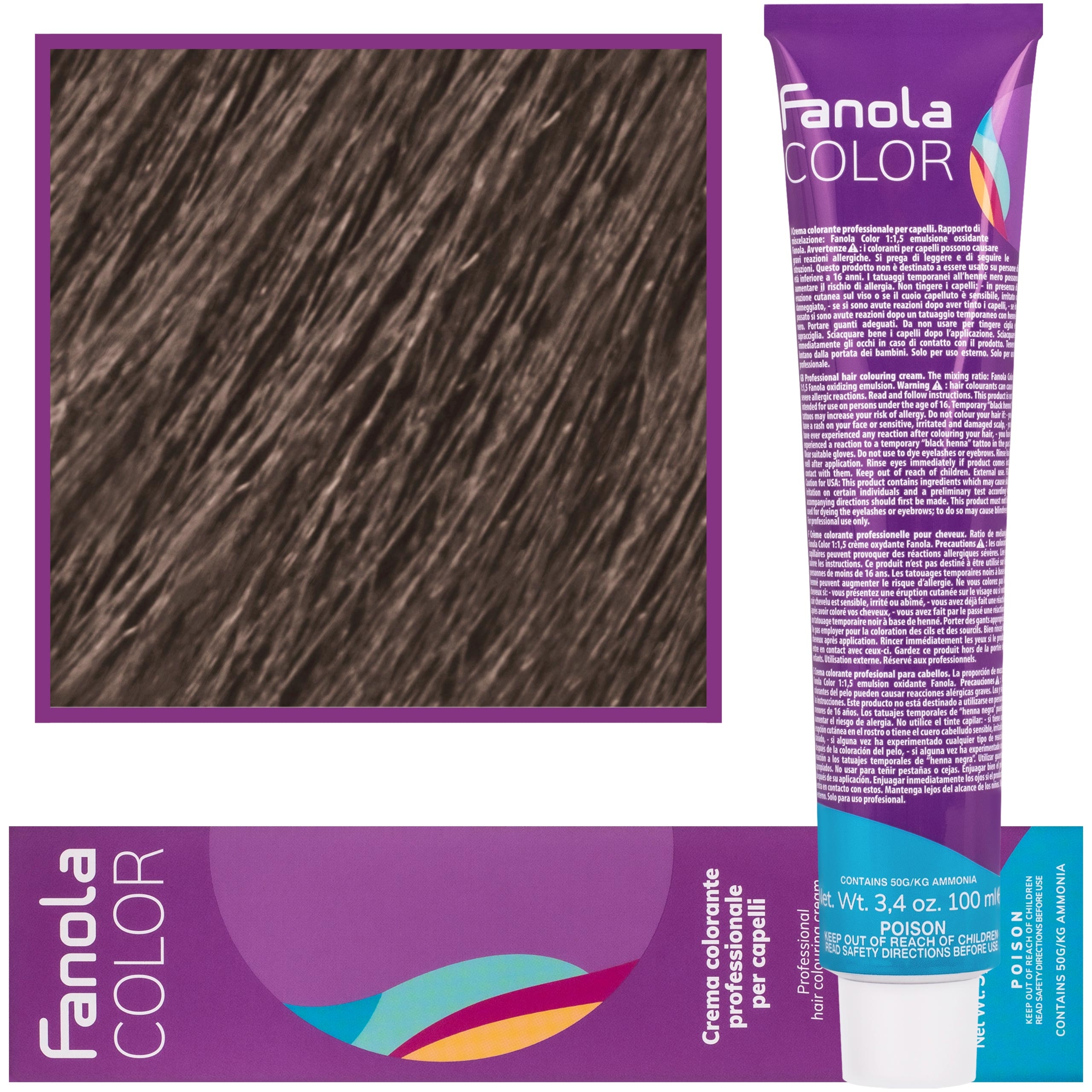 Fanola Crema Color farba – profesjonalny krem koloryzujący, 100 ml 10.17 | Platynowy Popielaty Brązowy Blond