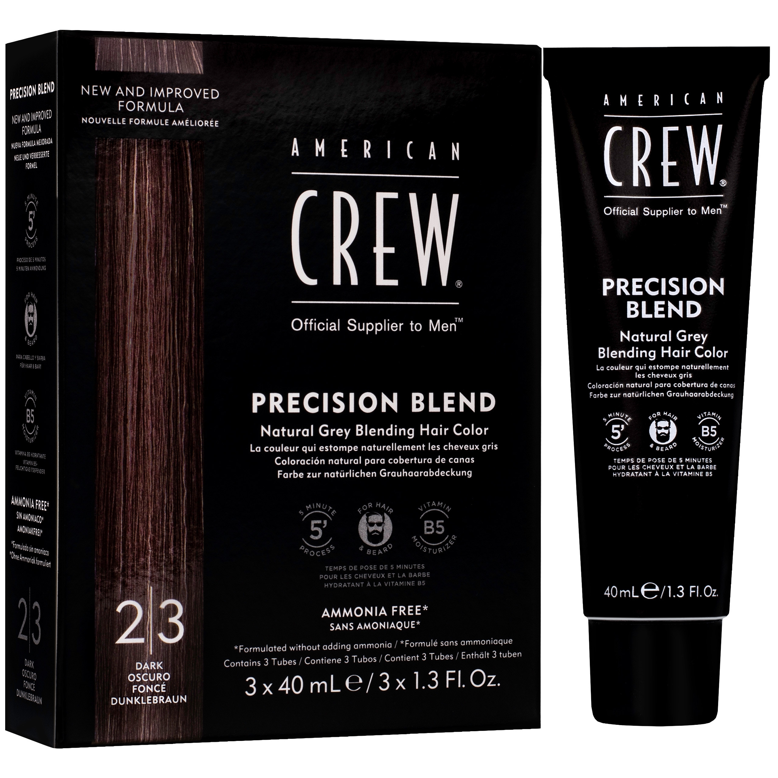 Image of American Crew Precision Blend - odsiwiacz dla mężczyzn 3x40ml Dark - ciemny